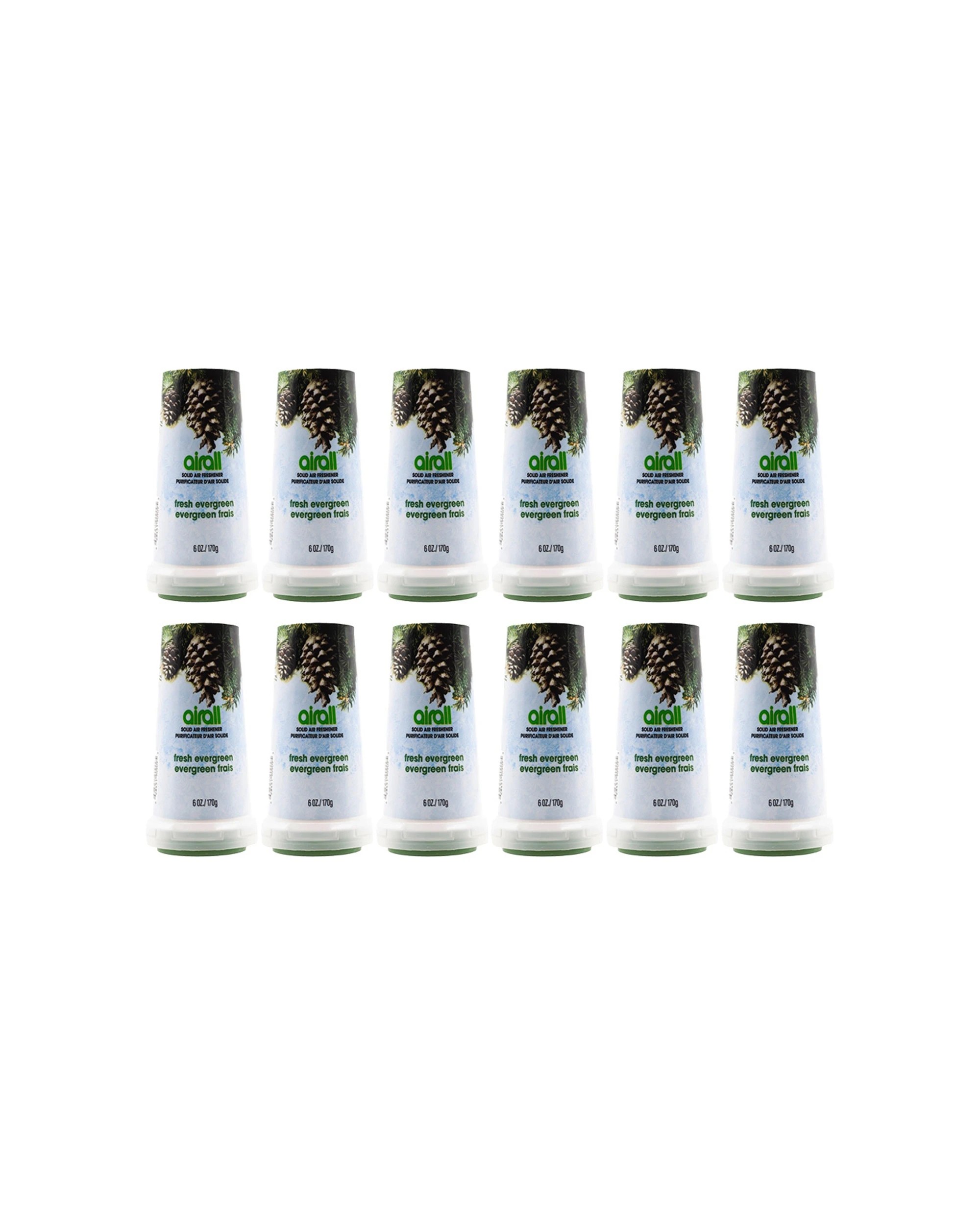 1 Airall 12pk Solid Home Room Air Freshener Fresh Evergreen Scent 170g - Multi, 1 of 4