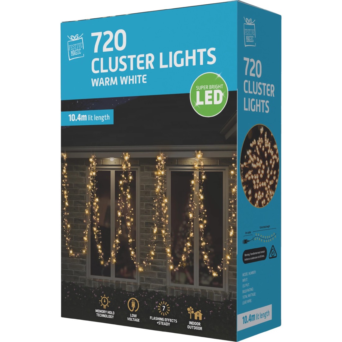 3 Uncle Bills 720 Warm White LED Cluster Fairy Lights 10.4m, 3 of 3