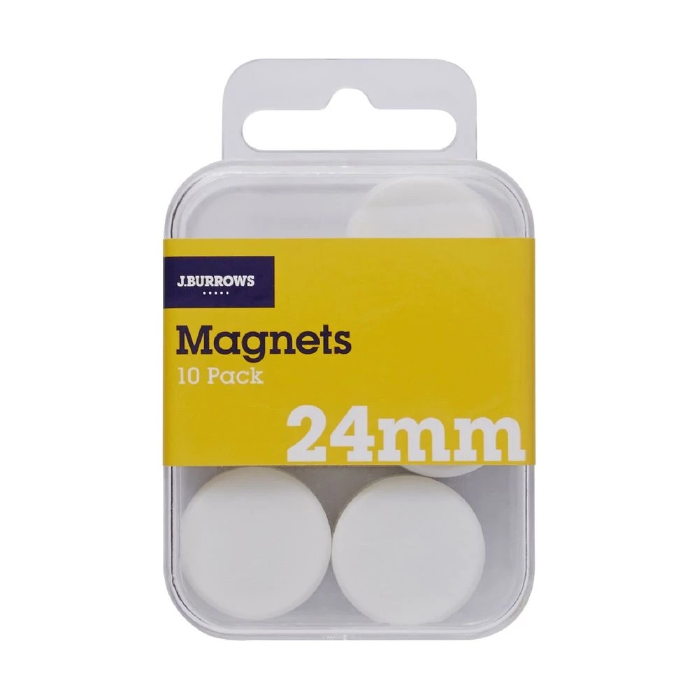 2 J.Burrows Round Magnets White 10 Pack, 2 of 2