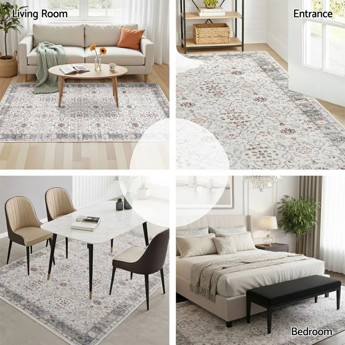 8 Artiss Washable Floor Rug 160X230cm Large Area Rug Modern Living Room Carpet - Beige, 8 of 9