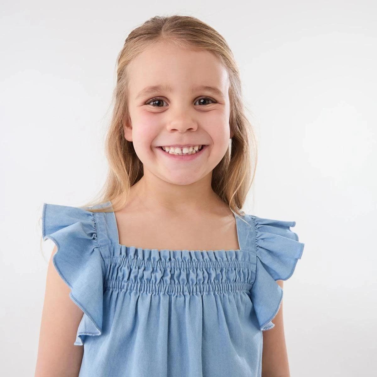 3 Woven Frill Top CHAMBRAY, 3 of 6