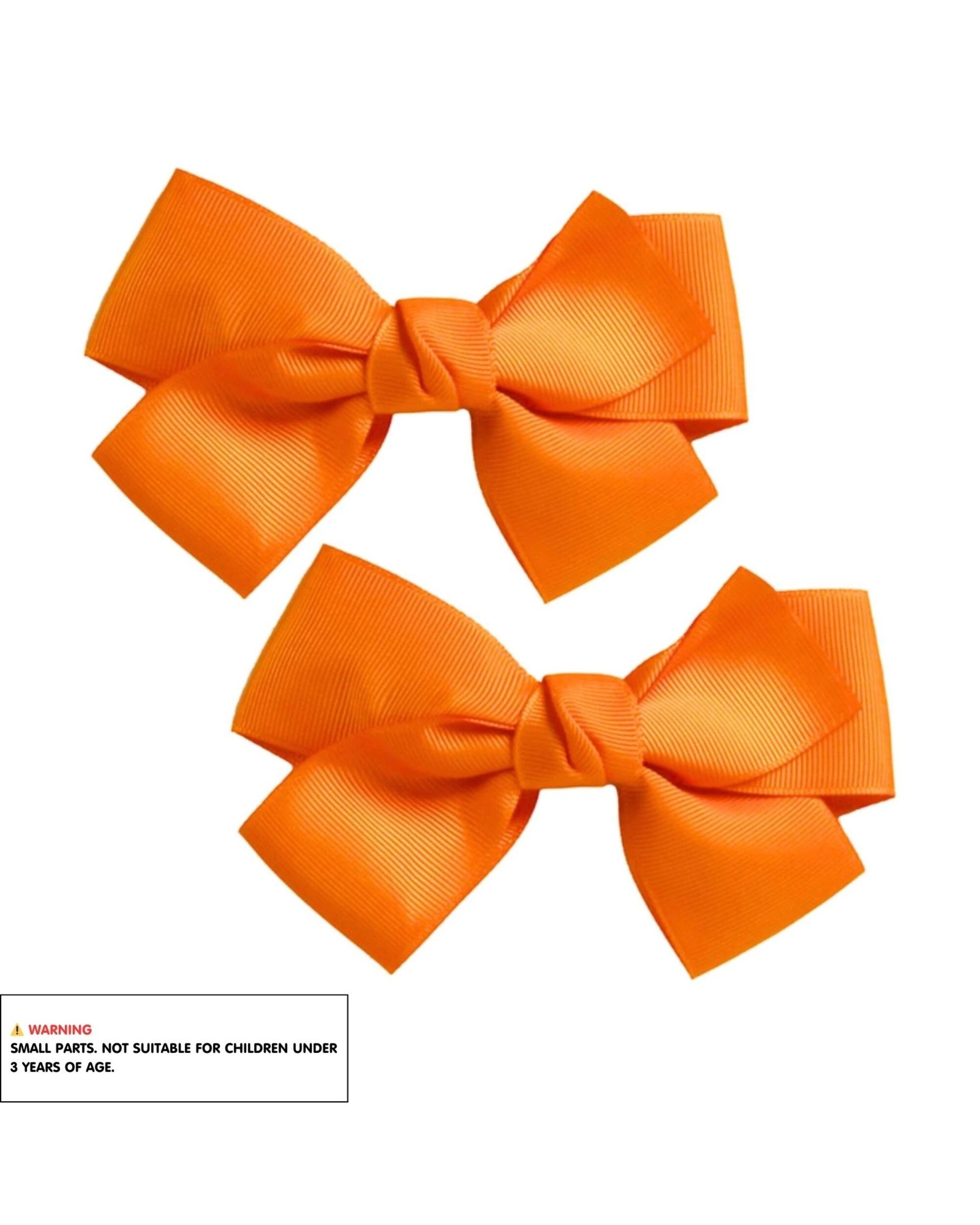 2 Party Planet Ribbon Bow Hair Clips Pack of 2 - One Size - Orange, 2 of 3