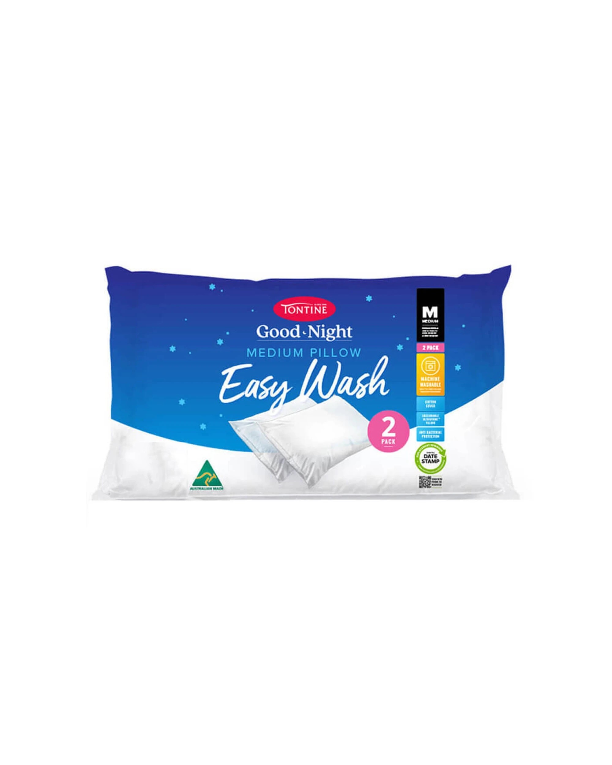 2 Tontine Good Night Easy Wash Medium Sleeping Pillow - 4pc - White, 2 of 5