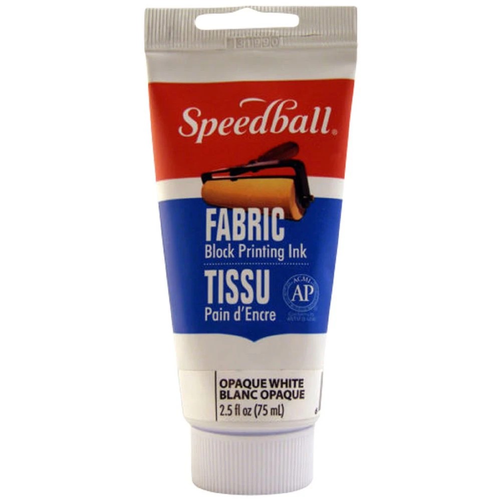 1 Speedball Fabric Block Ink 75mL Opaque White, 1 of 3