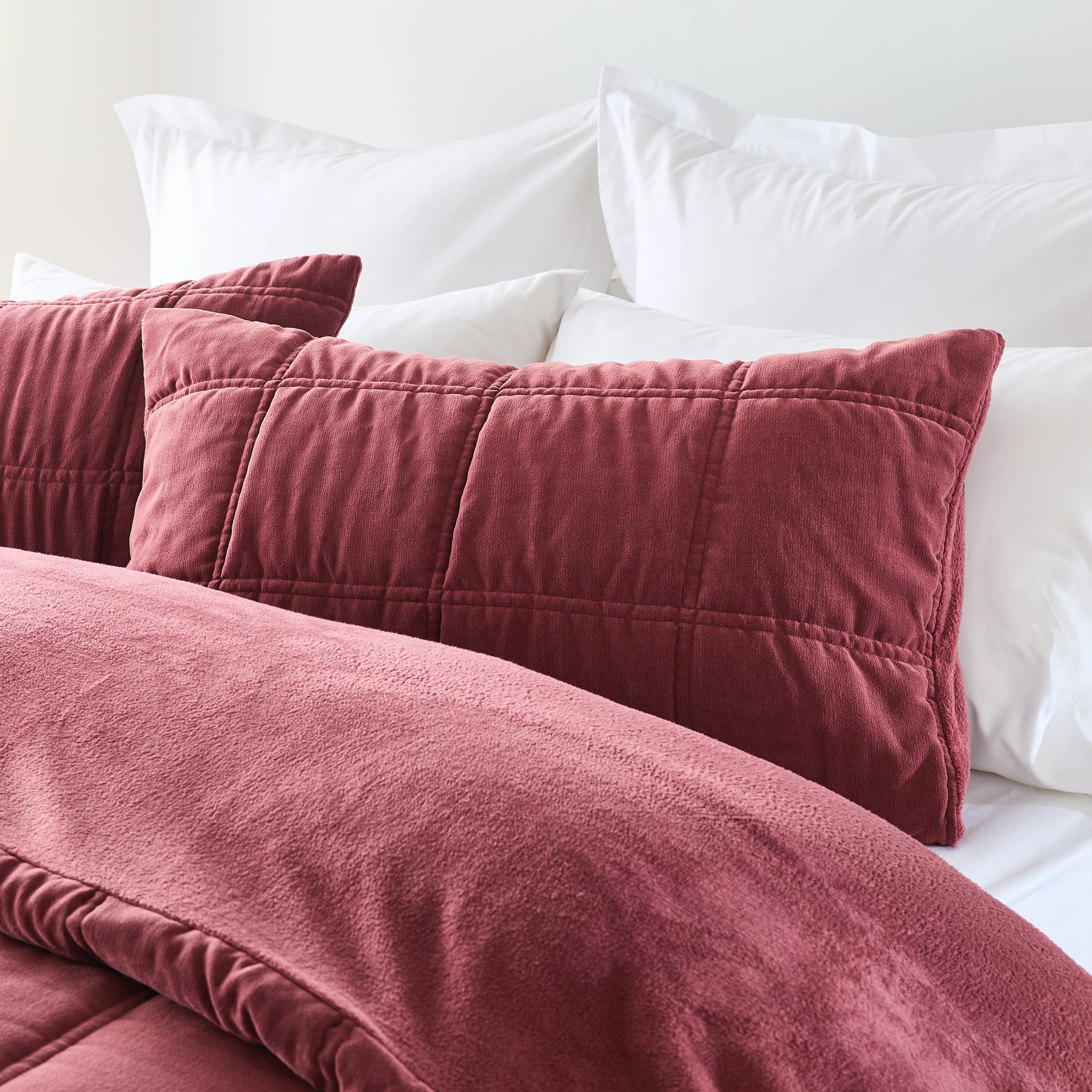 3 Chenille Velvet Quilt Cover Set - King Bed, Port, 3 of 7