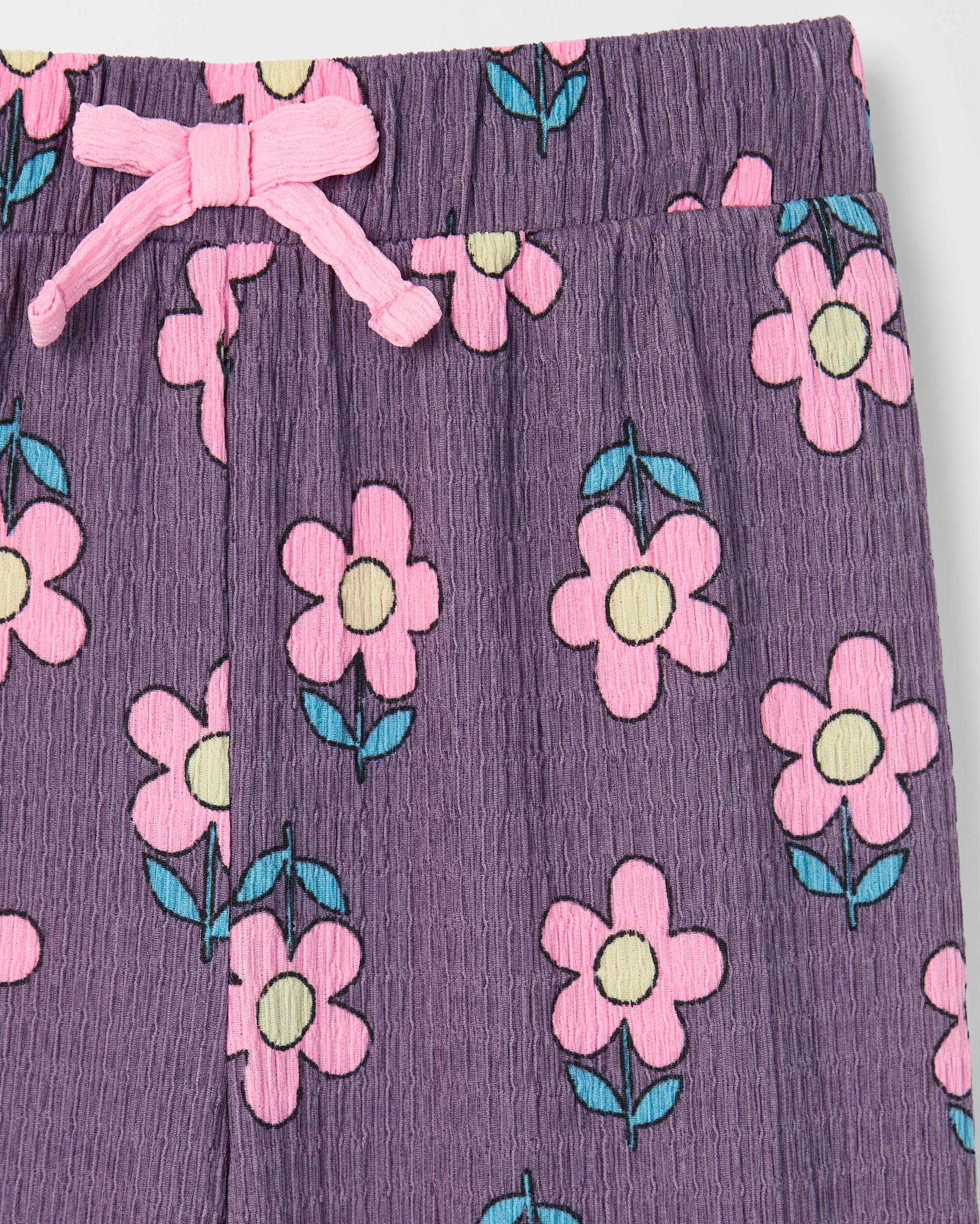 2 Target Kids Crinkle Wide Leg Pants PURPLE BASE, FLORAL AOP, 2 of 2