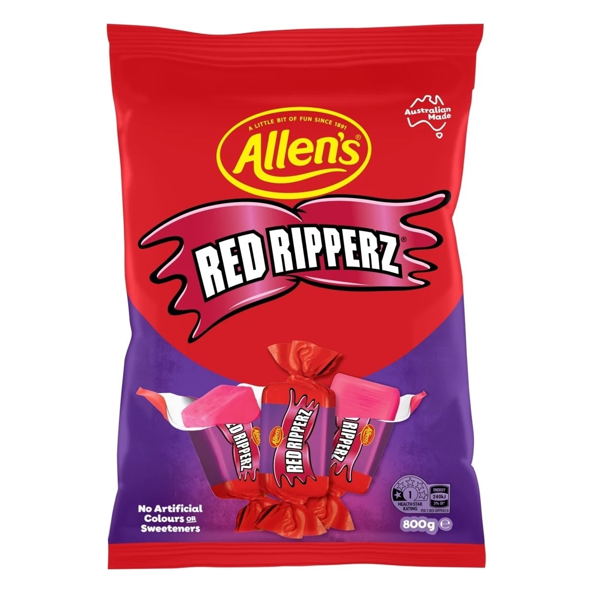 1 Allen's Red Ripperz 800g, 1 of 2