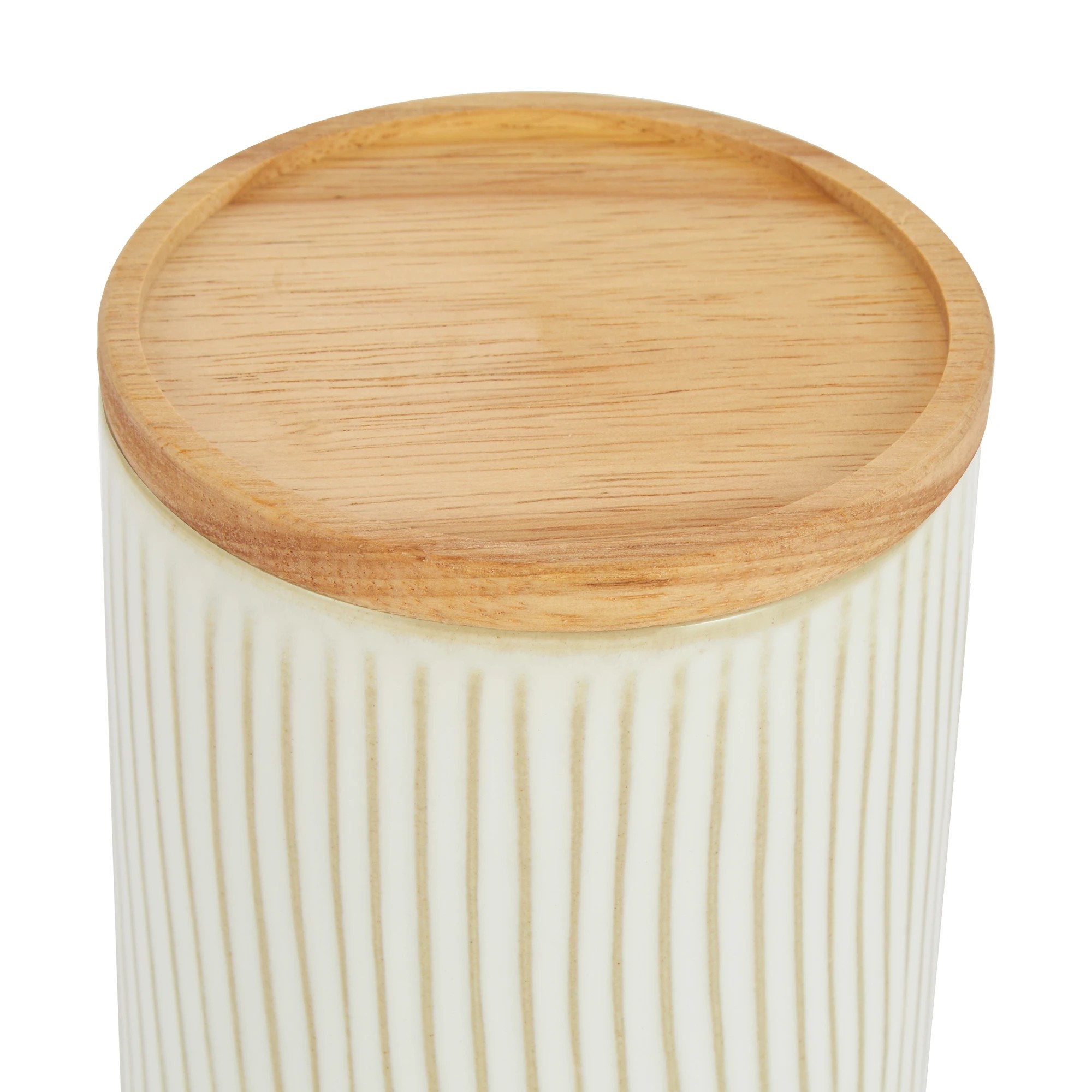 4 Large White Linear Glazed Canister, 4 of 6