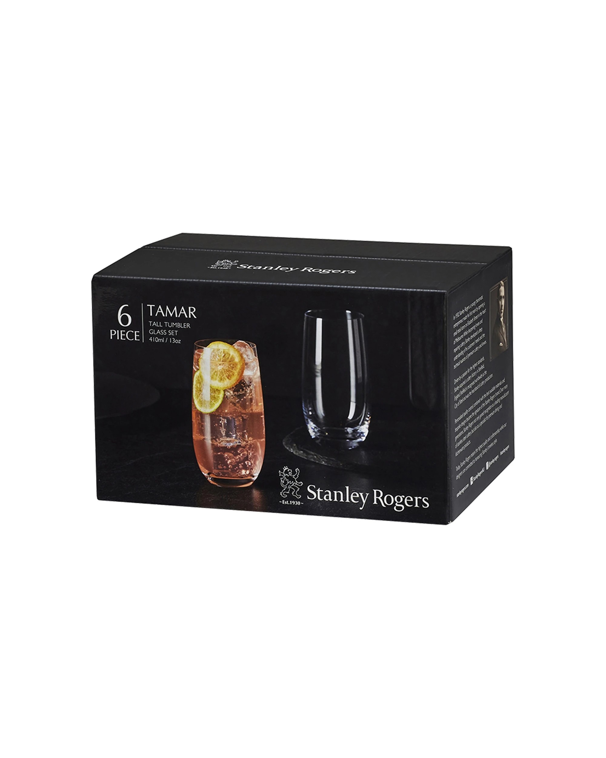 3 Stanley Rogers 6pc Tamar Short Tumbler Glass Cocktail Drinking Cup Set 410ml - Clear, 3 of 3