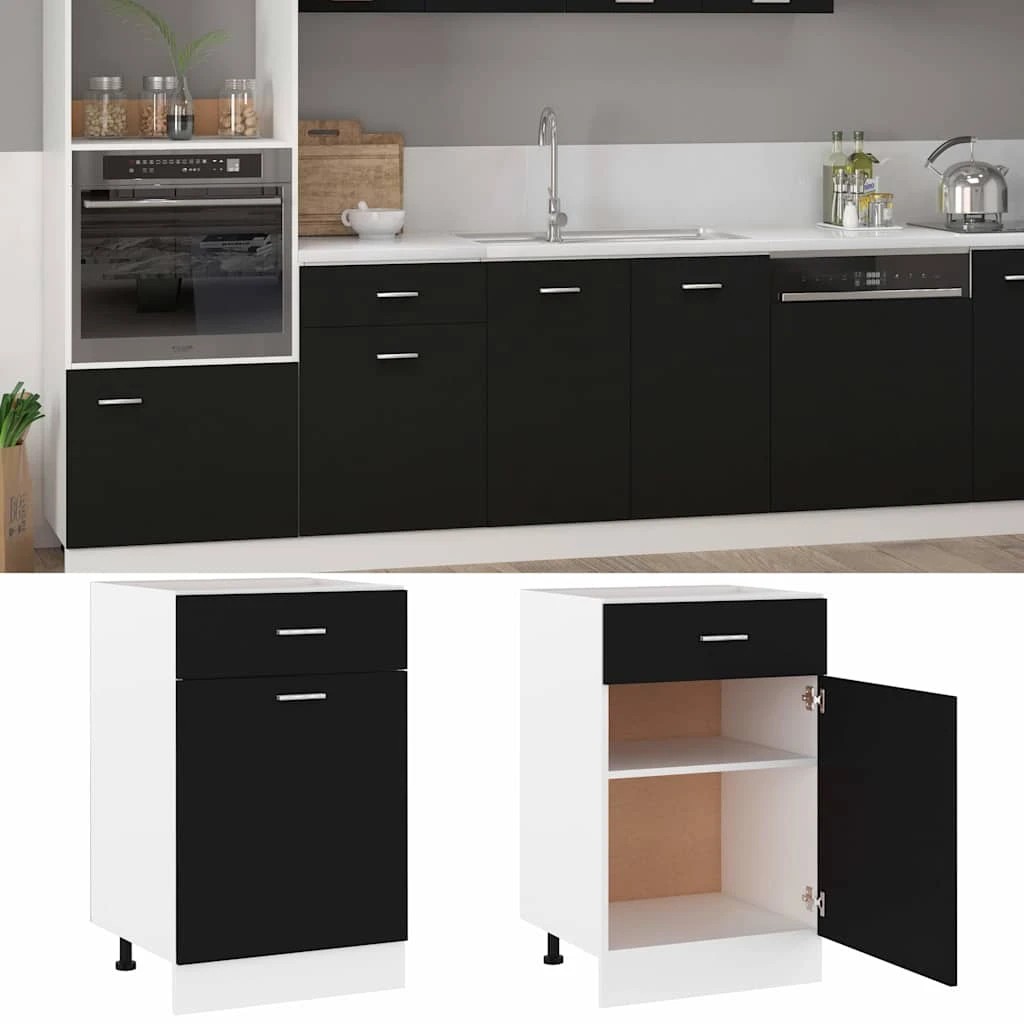 2 vidaXL Kitchen cabinet Ample Storage - Black, 2 of 9
