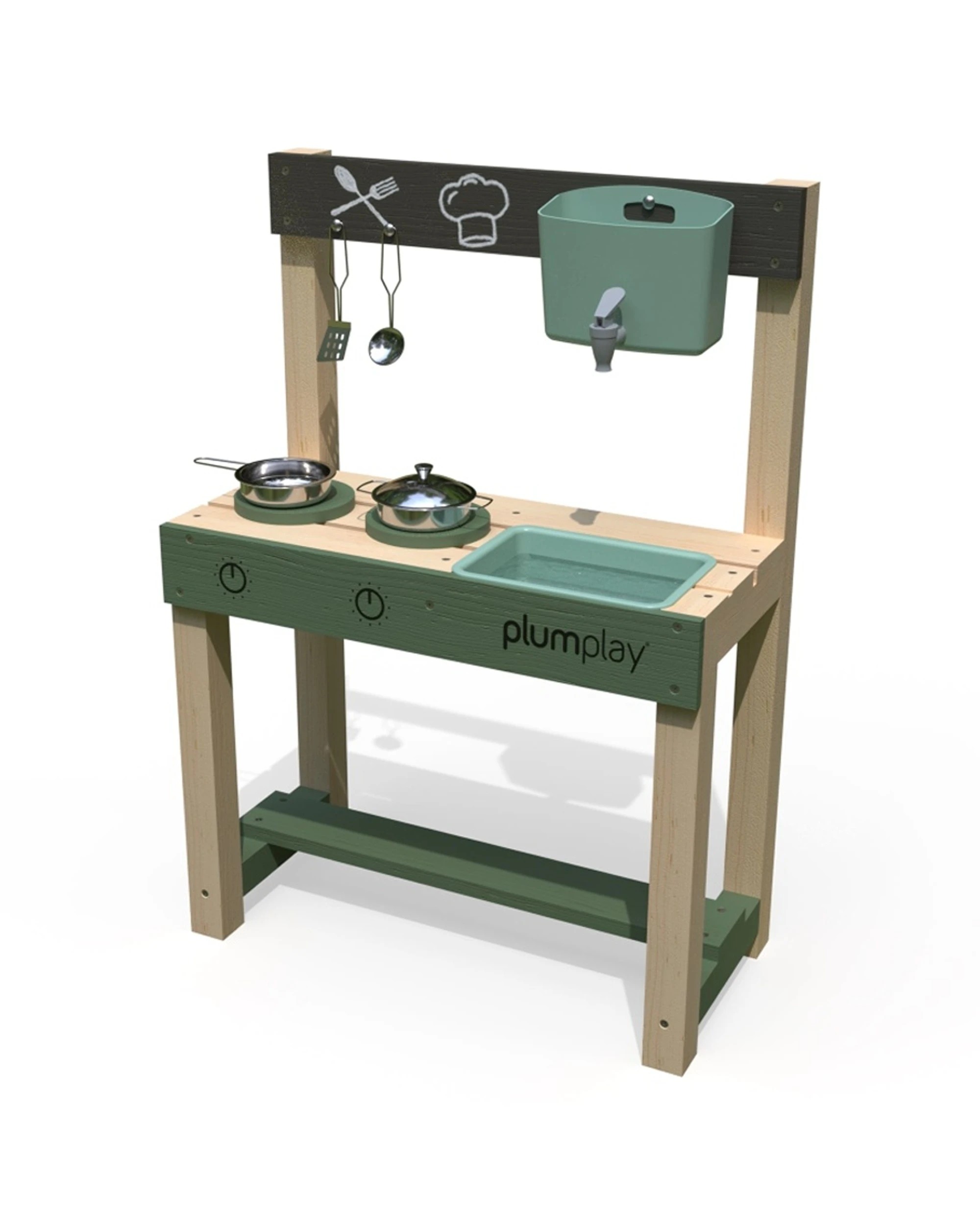 5 Plum Play Outdoor Mud Kitchen With Working Tap Chalkboard 55cm - Multi, 5 of 7