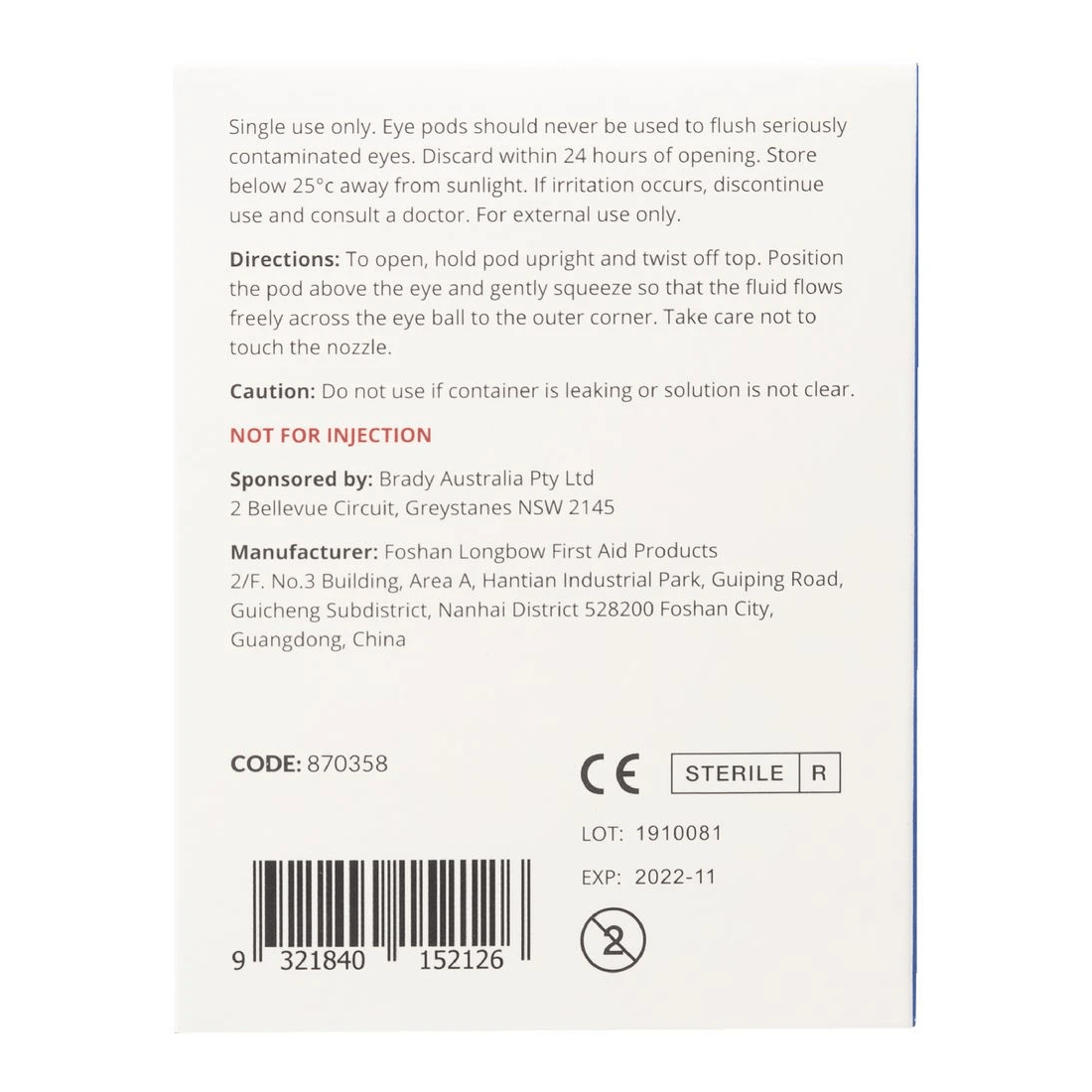 2 First Aiders Choice Saline Eye And Wound Wash 20mL 5 Pack, 2 of 5