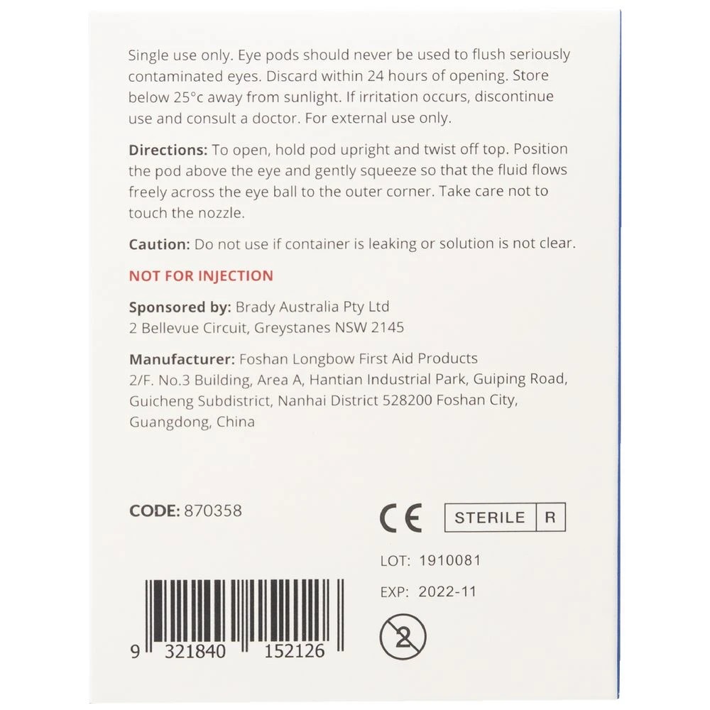 2 First Aiders Choice Saline Eye And Wound Wash 20mL 5 Pack, 2 of 5