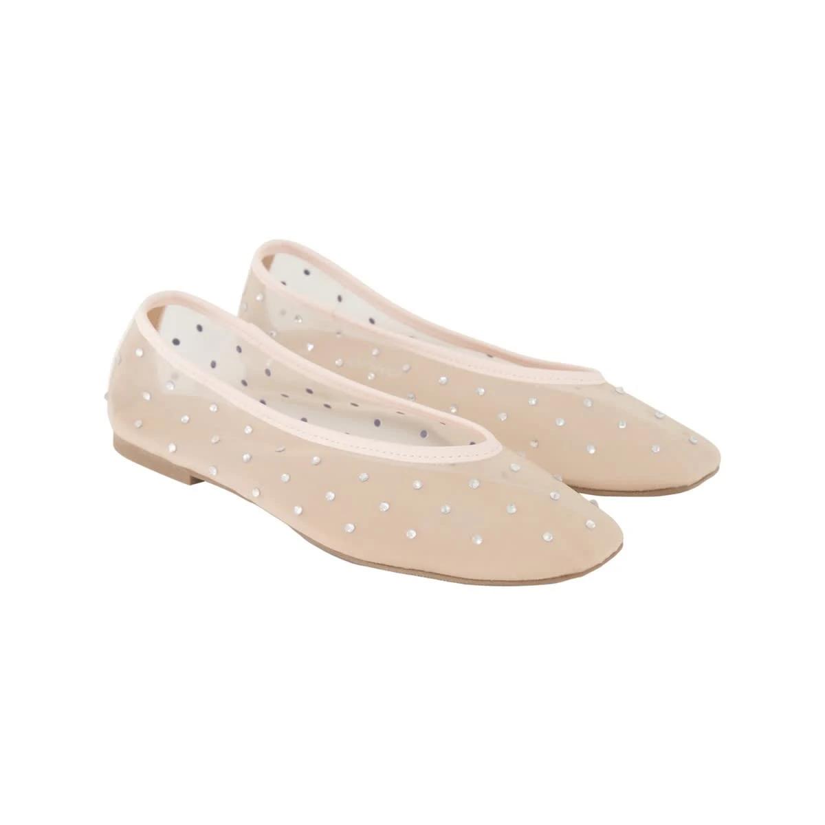 2 Diamante Ballet Flats Soft Pink, 2 of 5