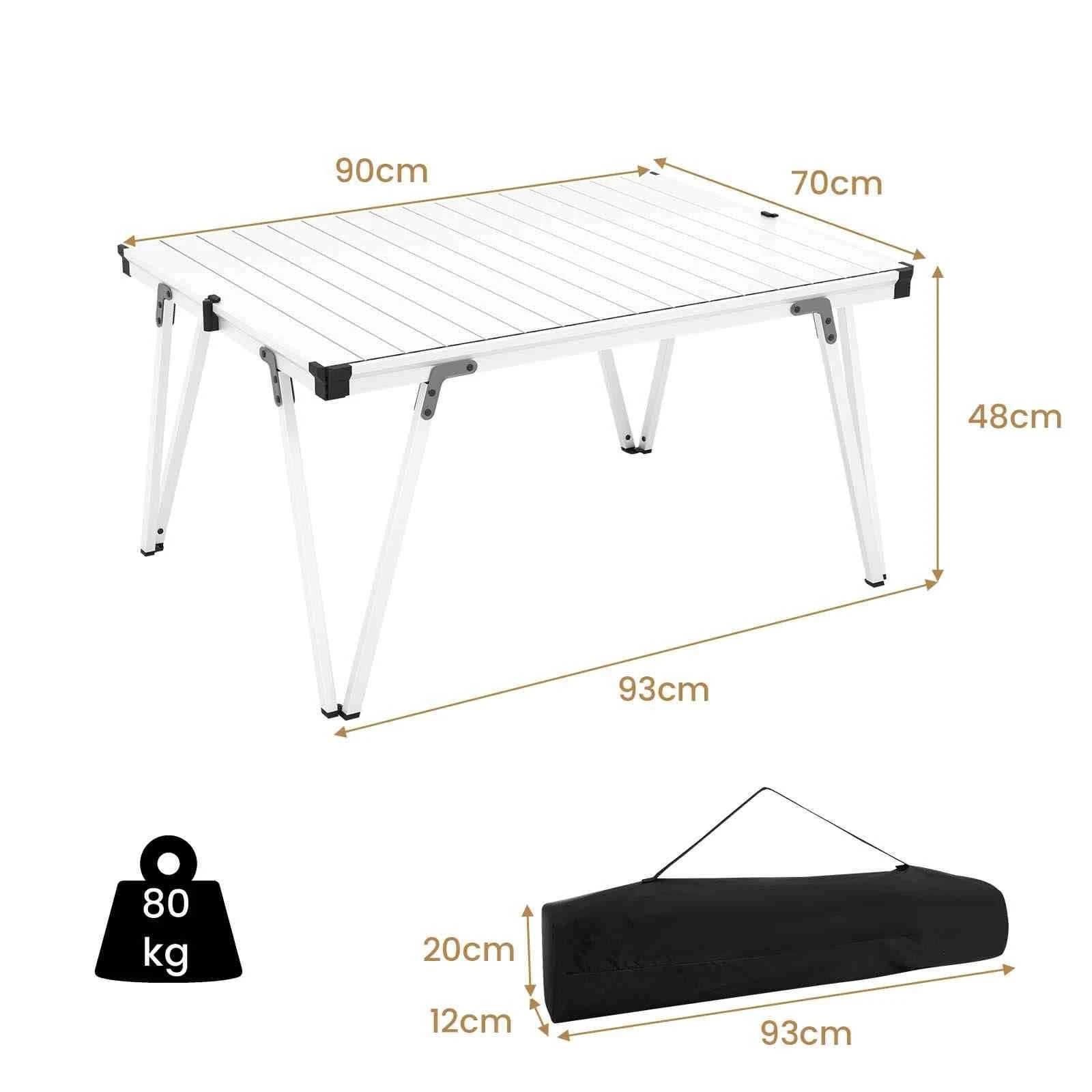 4 Costway Folding Camping Table Aluminum Picnic Table Roll-Up Desk w/Storage Bag - Silver, 4 of 4