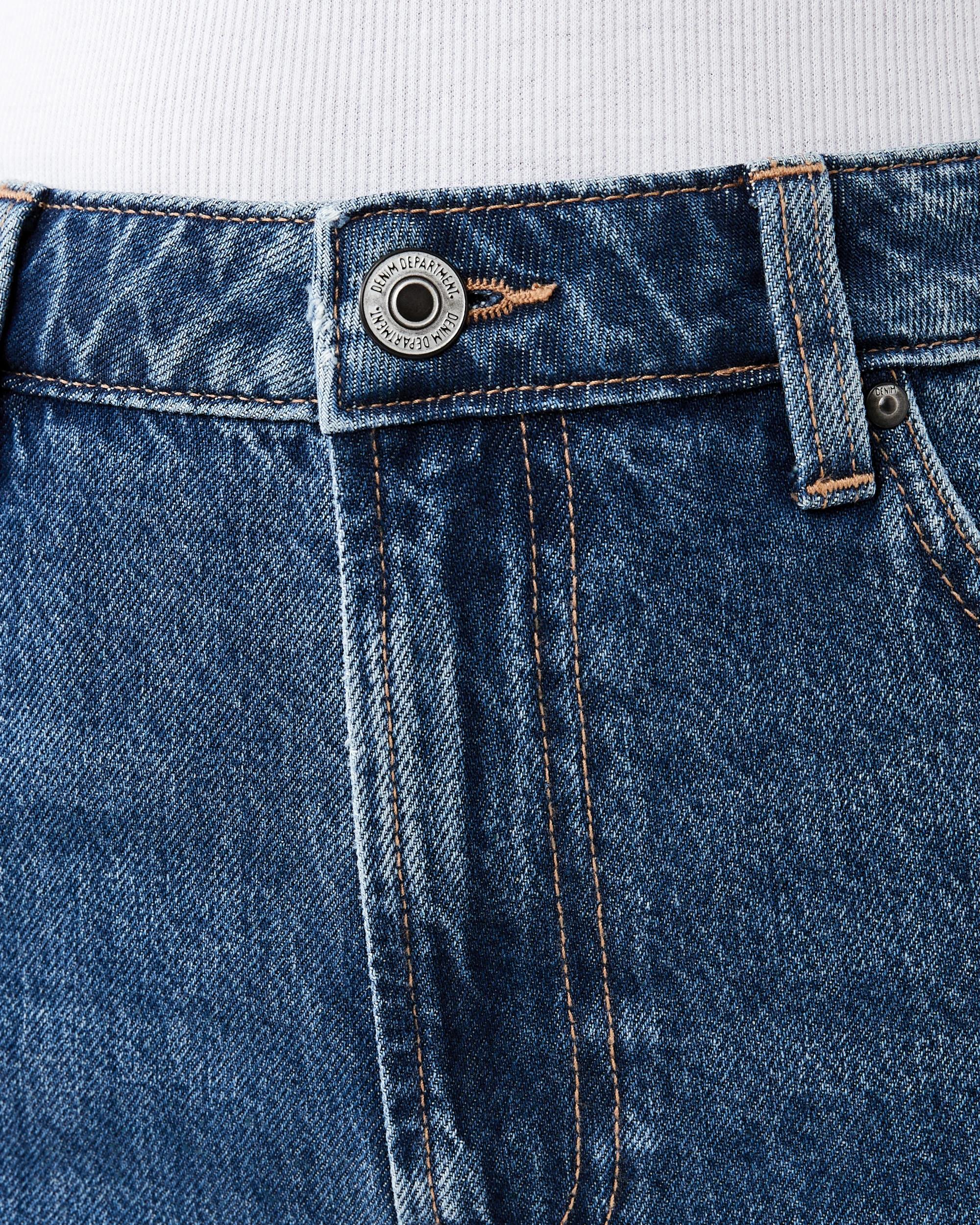 5 Straight Leg Undone Hem Jeans Dark Wash, 5 of 9