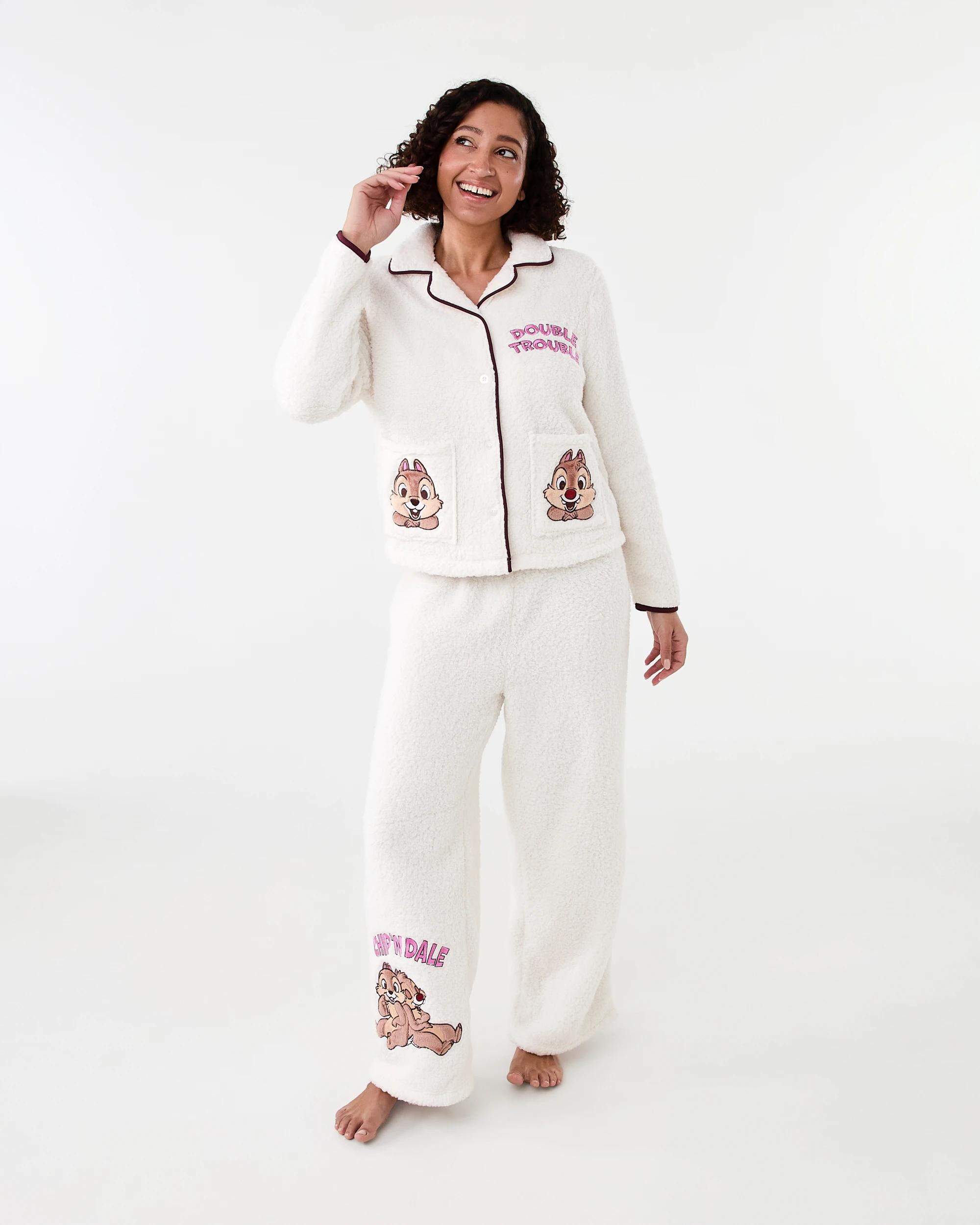 1 Chip and Dale License Fleece Button Through Pyjama Set Chp N Dale, 1 of 9