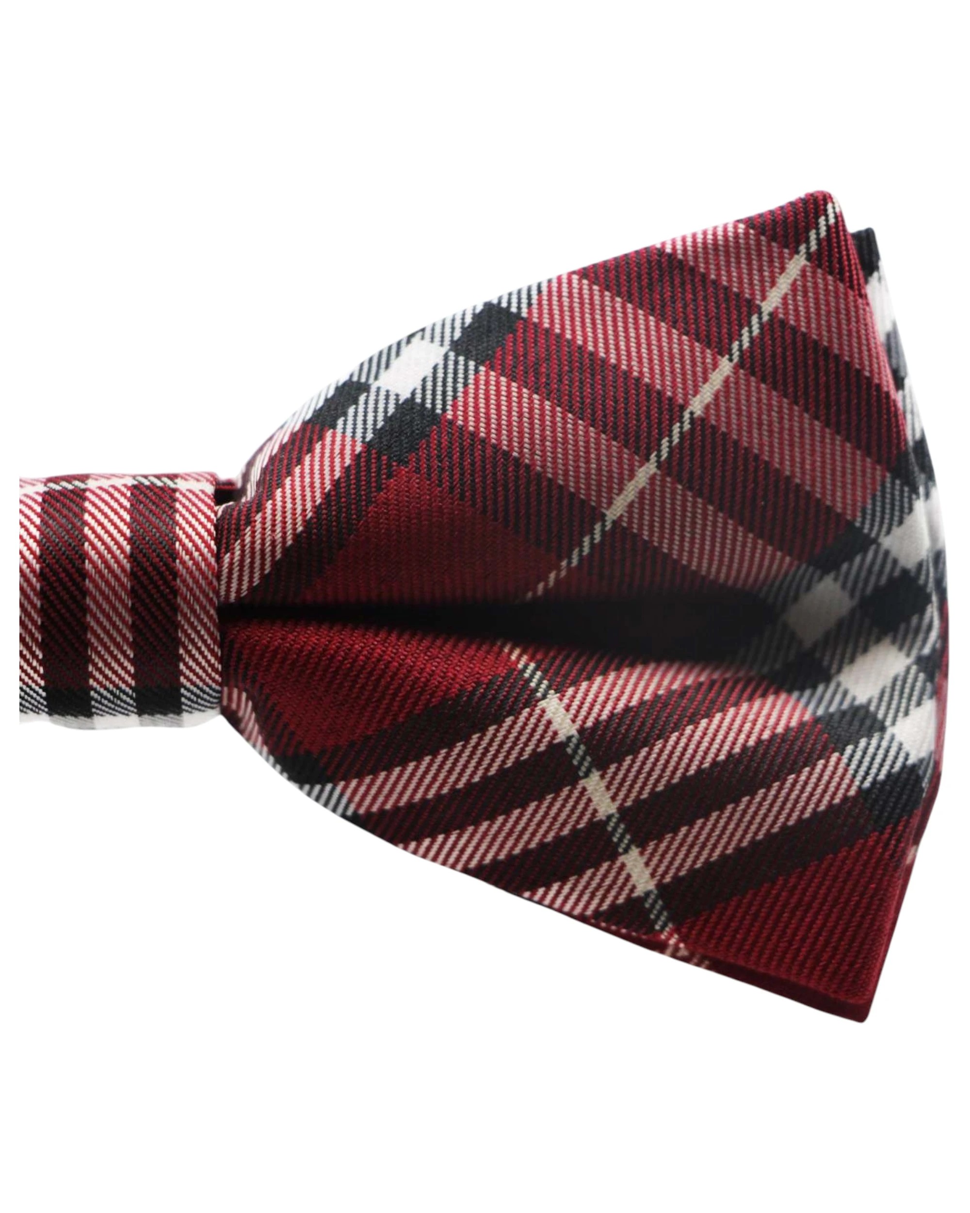 3 Zasel Mens Red Plaid Patterned Bow Tie, 3 of 3