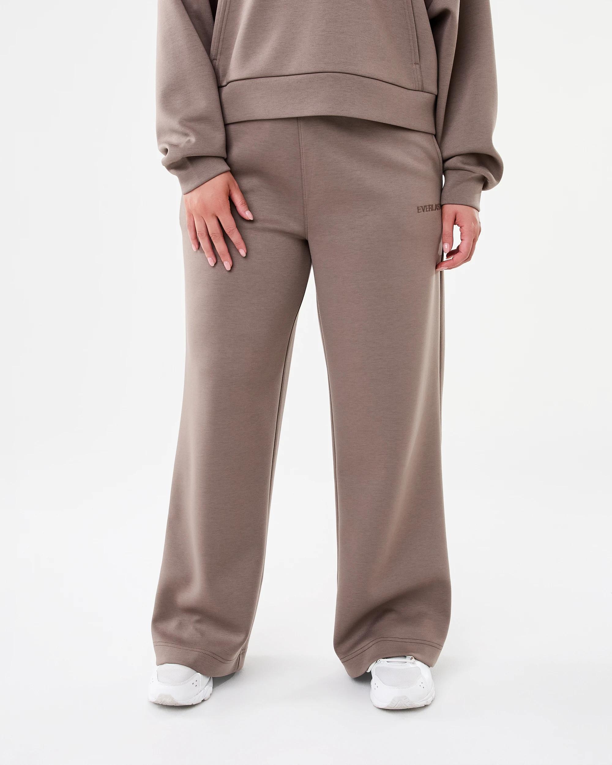 2 Everlast Womens Evercomfort Wide Leg Trackpants Mushroom, 2 of 7