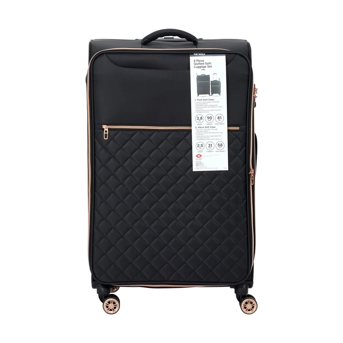 9 2 Piece Quilted Soft Luggage Set, 9 of 9