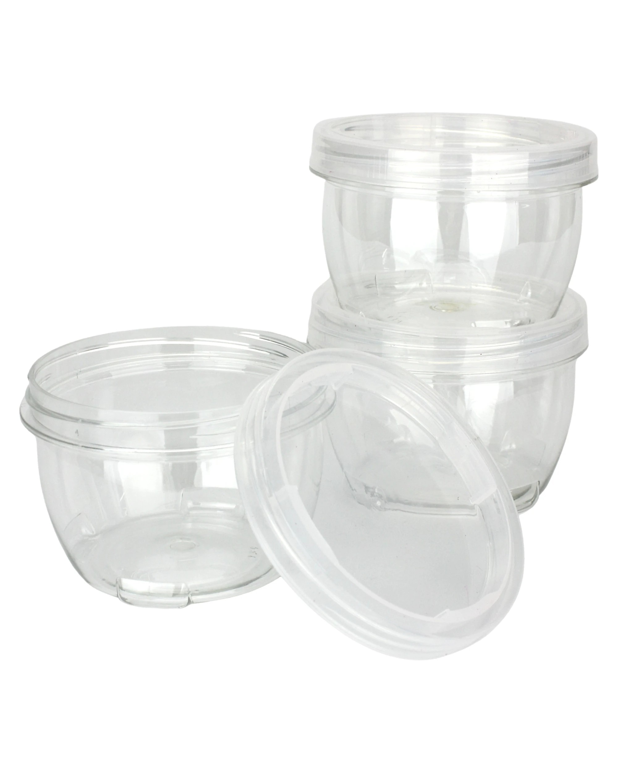 1 Lemon & Lime Twist Lock Stacking Containers 260ml Pack of 3 - Clear, 1 of 3