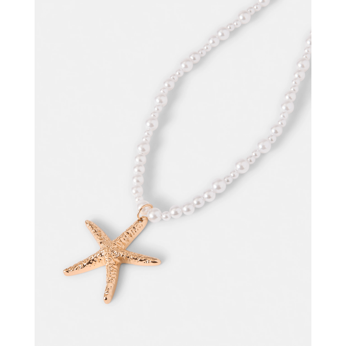 1 Starfish Faux Pearl Necklace - Gold Tone, 1 of 7