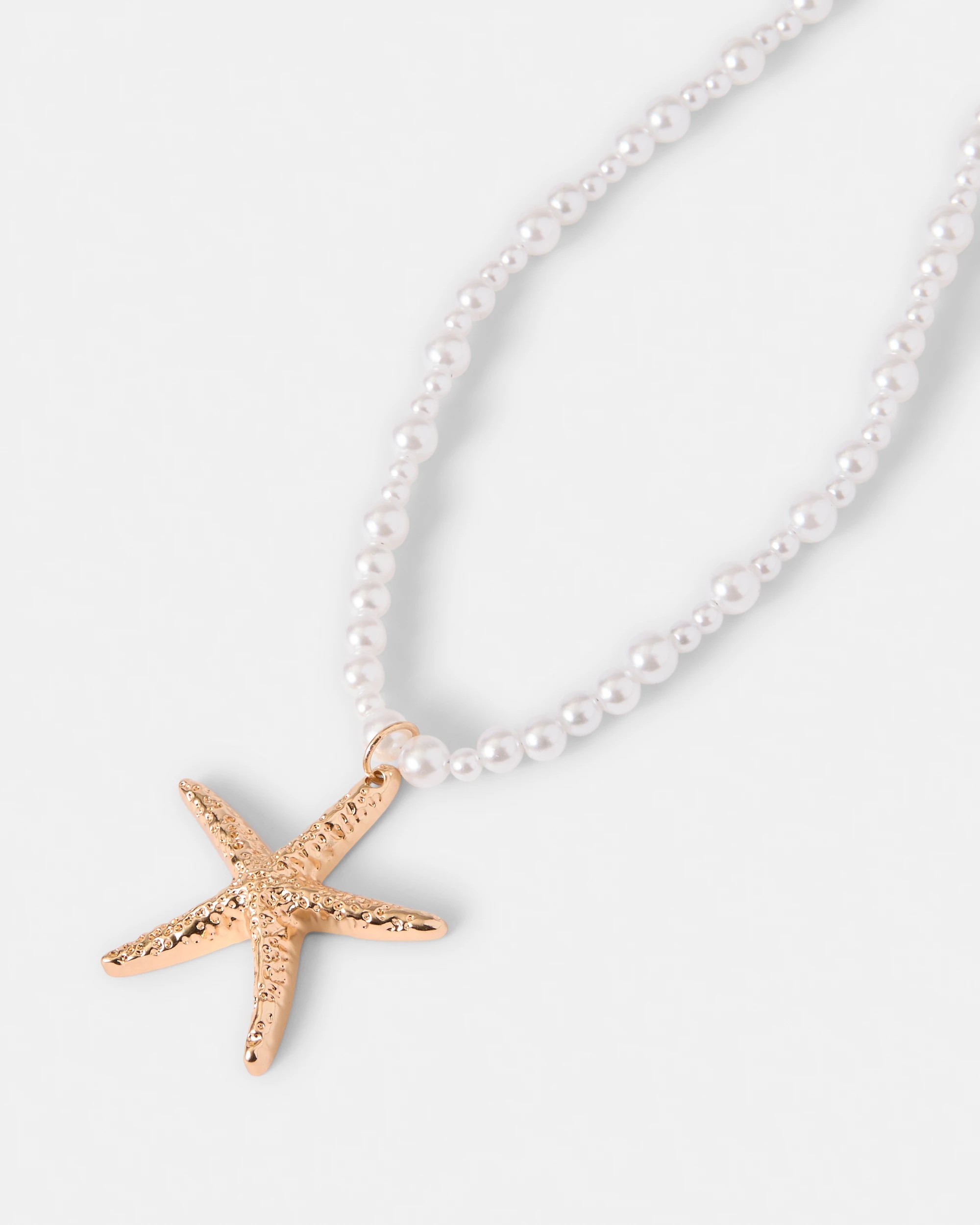 1 Starfish Faux Pearl Necklace - Gold Tone, 1 of 7