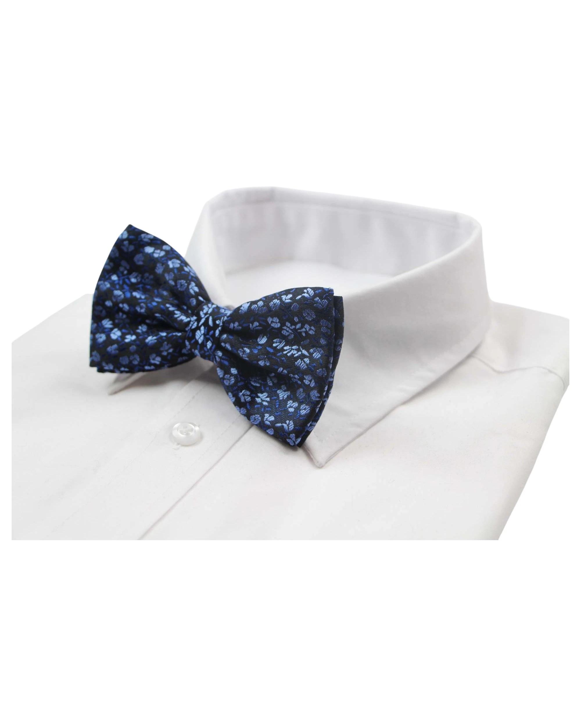 1 Zasel Mens Blue Floral Patterned Bow Tie - Multi, 1 of 4