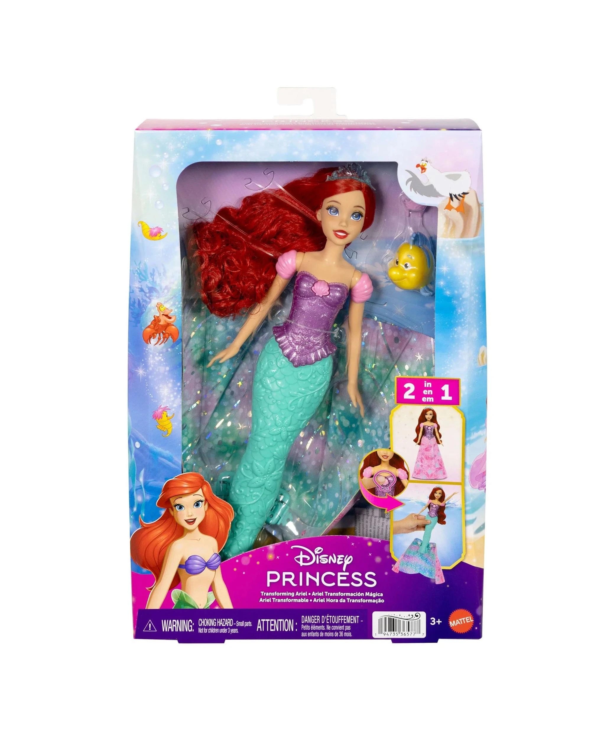 1 Disney Princess Transforming Ariel Doll, 1 of 6