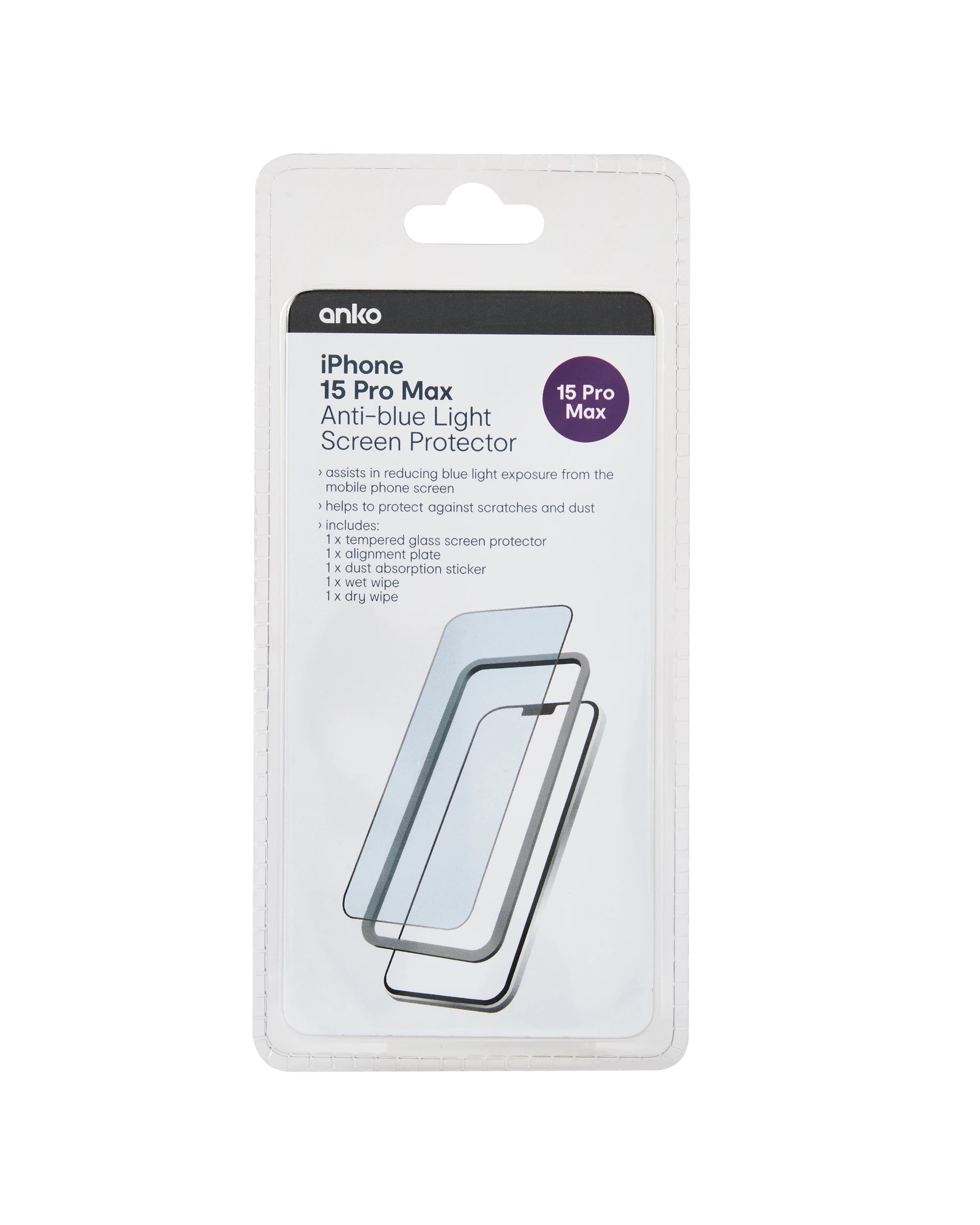 1 iPhone 15 Pro Max Anti-Blue Light Screen Protector, 1 of 3