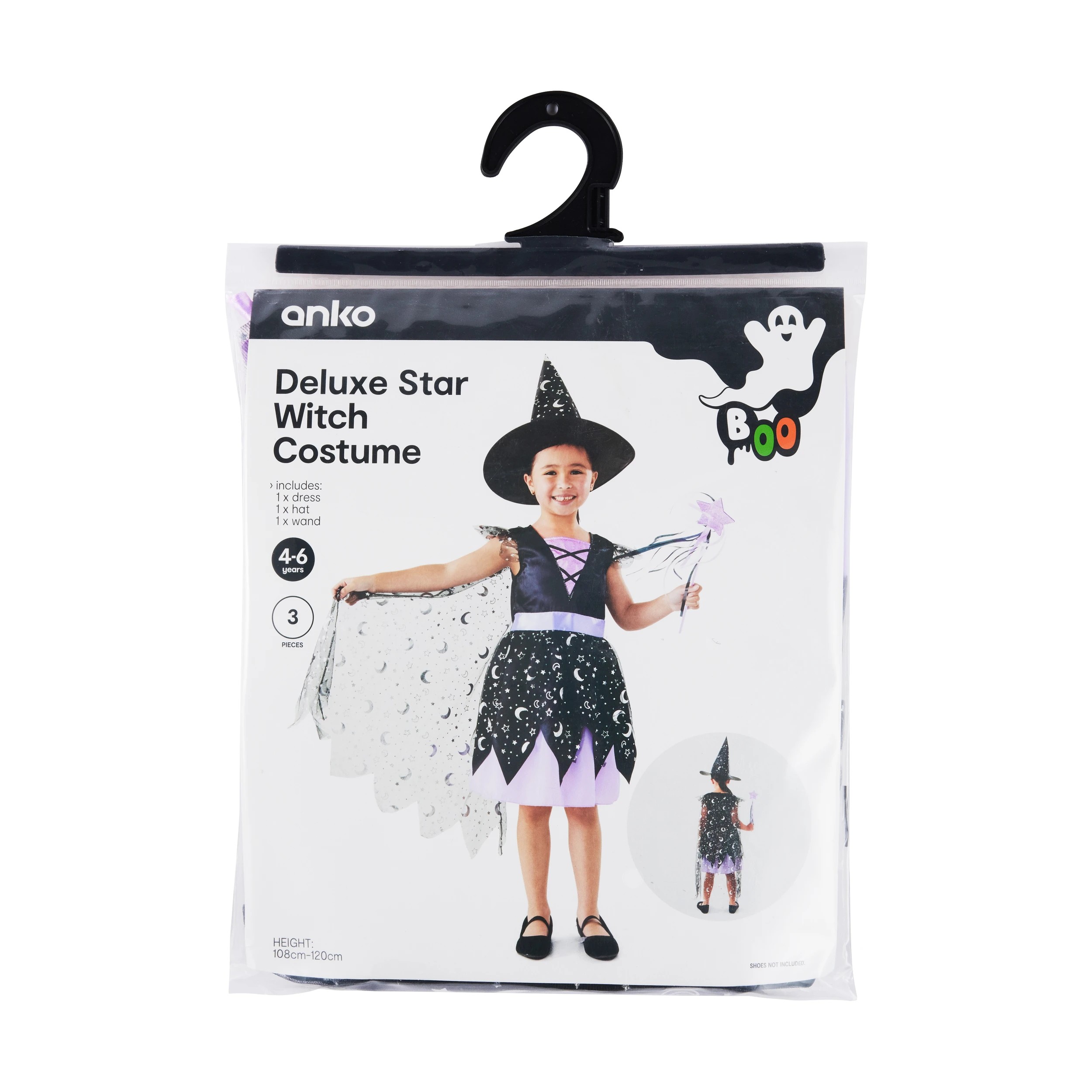 9 3 Piece Deluxe Star Witch Costume - Ages 4-6, 9 of 10