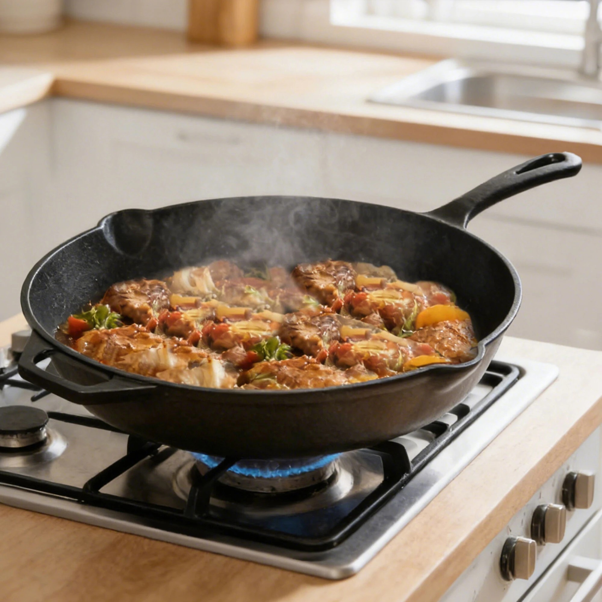 8 Toque Non Stick Frying Pan Cast Iron  38.5cm, 8 of 9