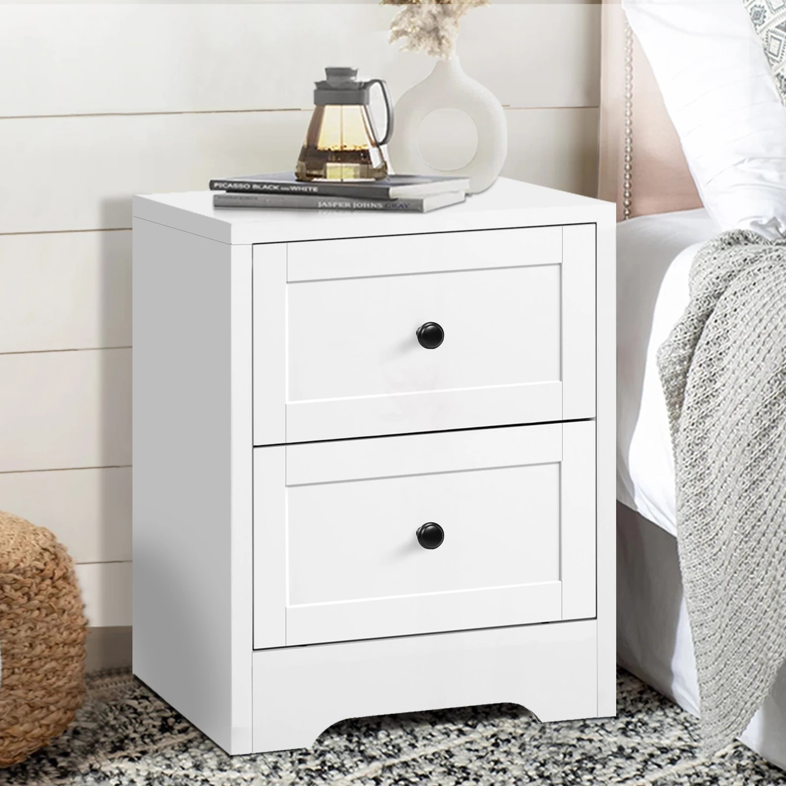 6 Alfordson 6 Chest of Drawers Bedside Table Hamptons Bedroom Storage Cabinet - White, 6 of 10