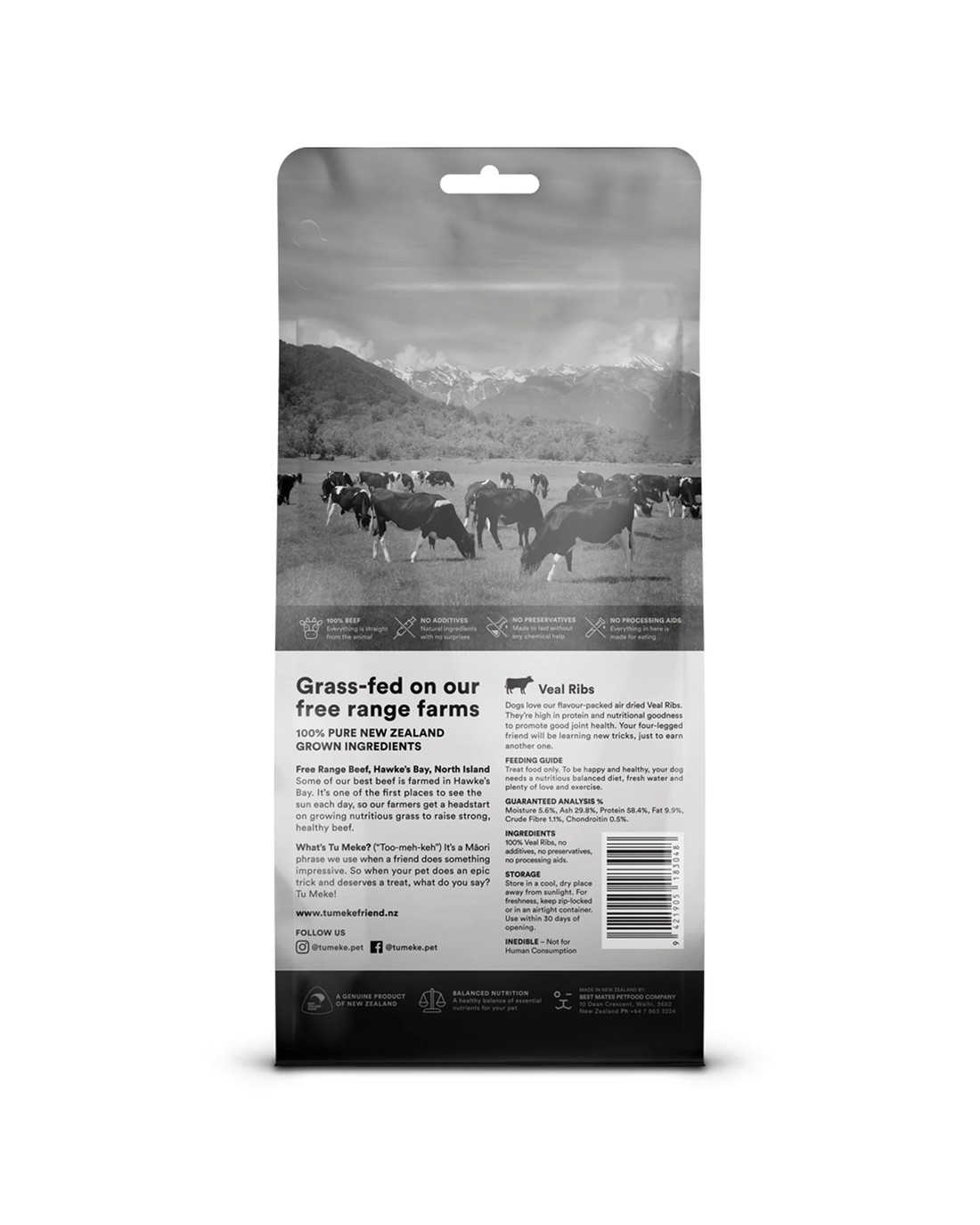 Tu Meke Friend 2 x 125g Air-Dried Natural Dog Treats Veal Ribs High ...