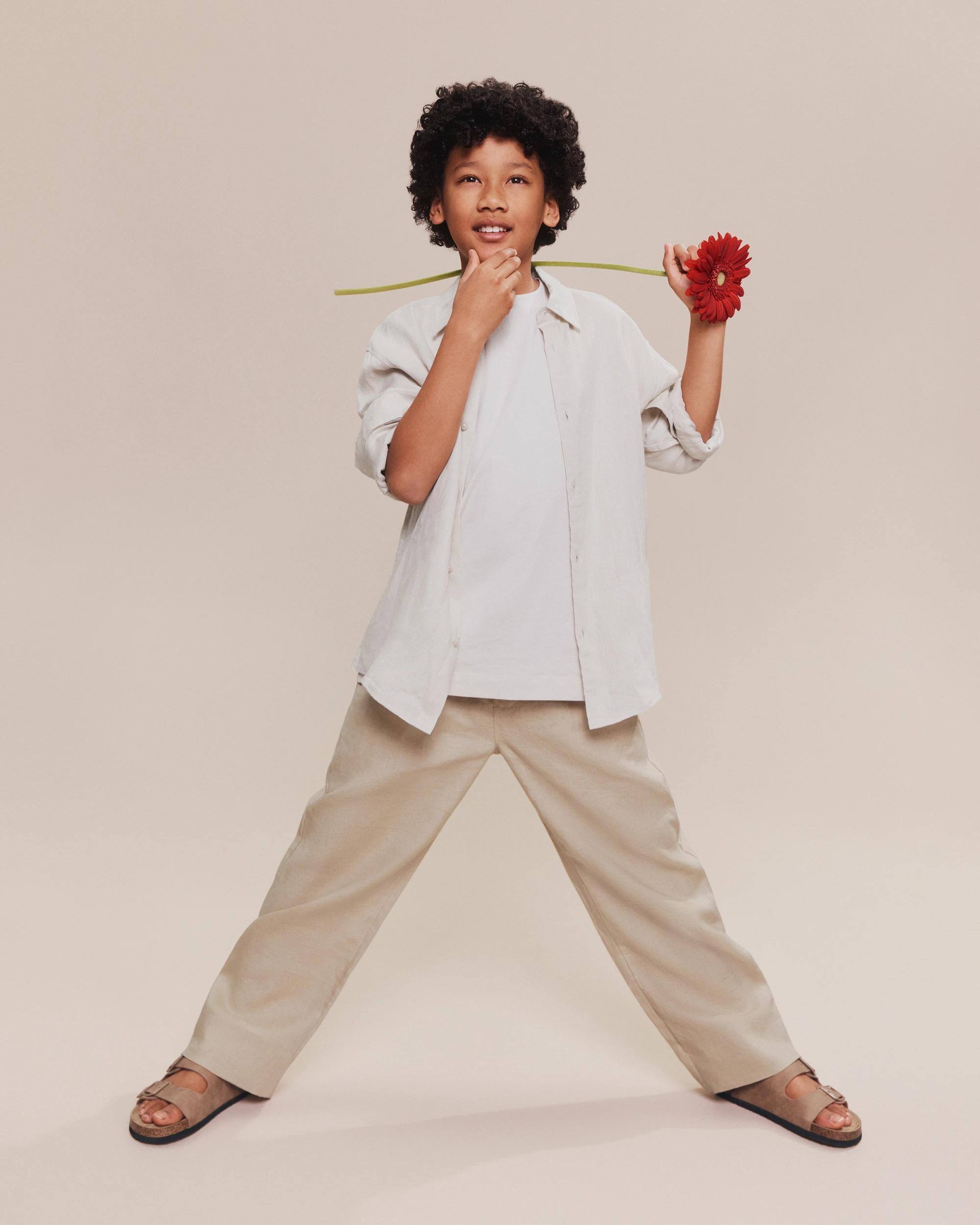 6 Target Kids European Linen Long Sleeve Shirt NEUTRAL, 6 of 6