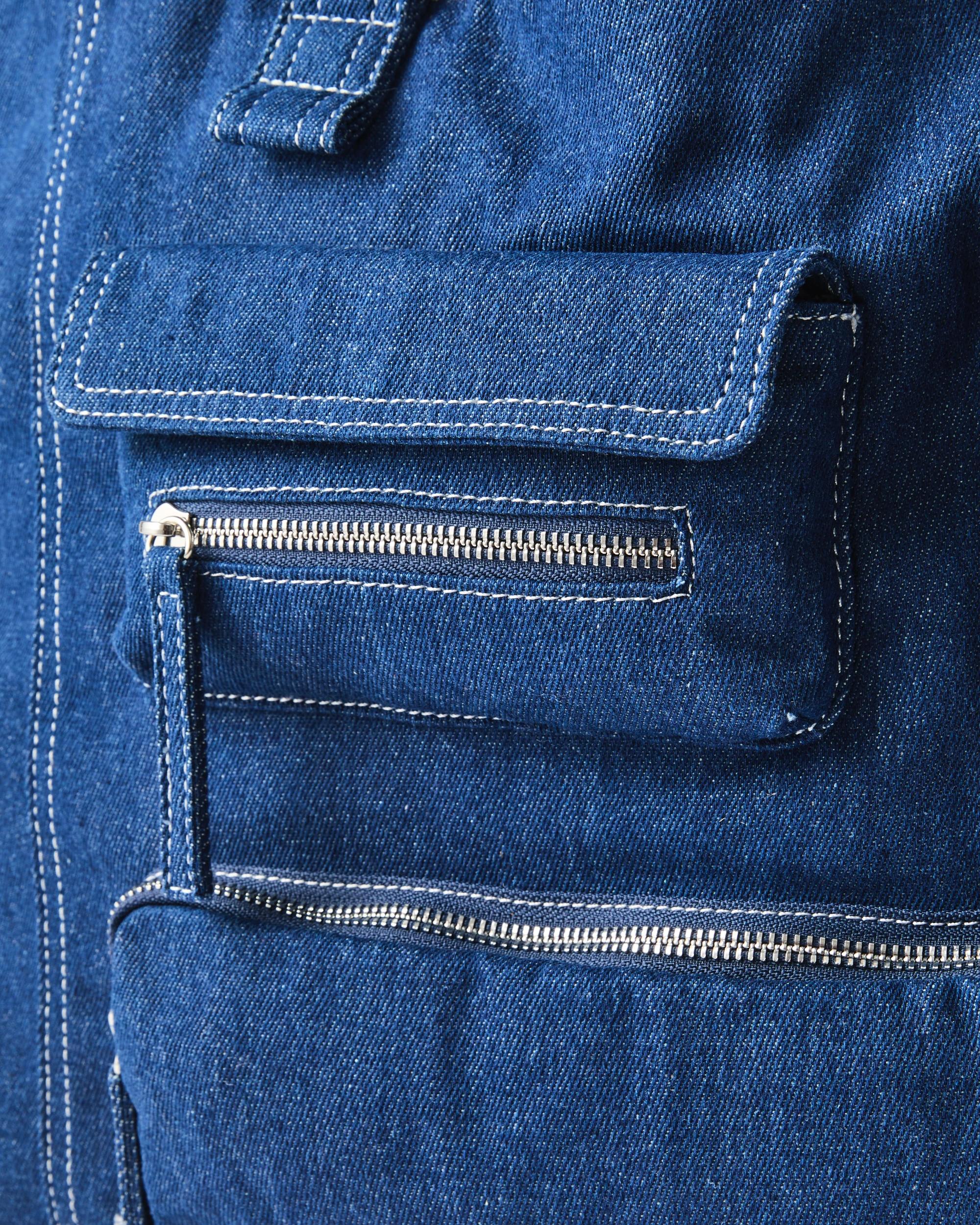 3 Casual Pocket Tote Bag Blue, 3 of 7