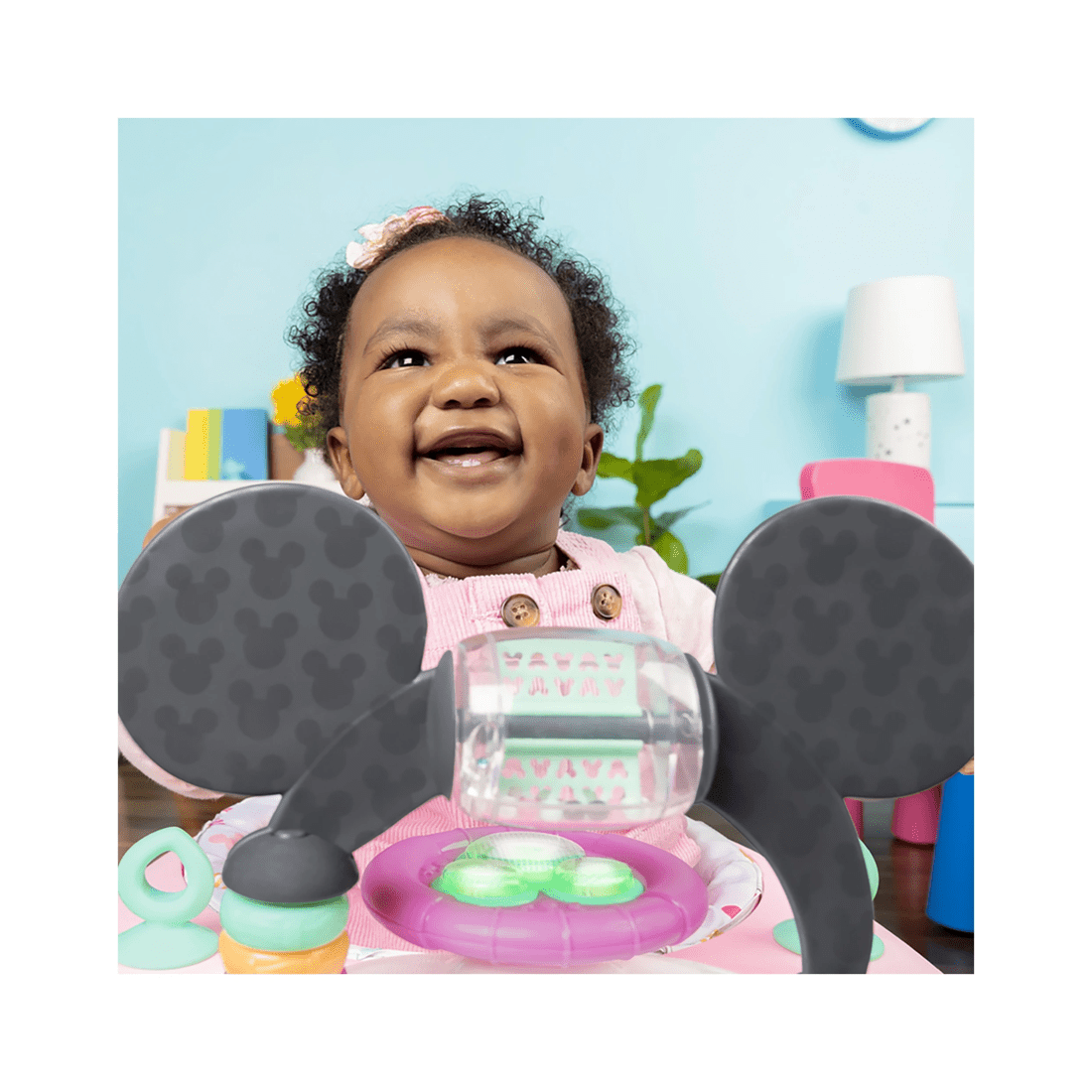 9 Bright Starts Disney Minnie Mouse Foldable Baby Walker With Music & Play Toys 6m+
 - Pink, 9 of 9