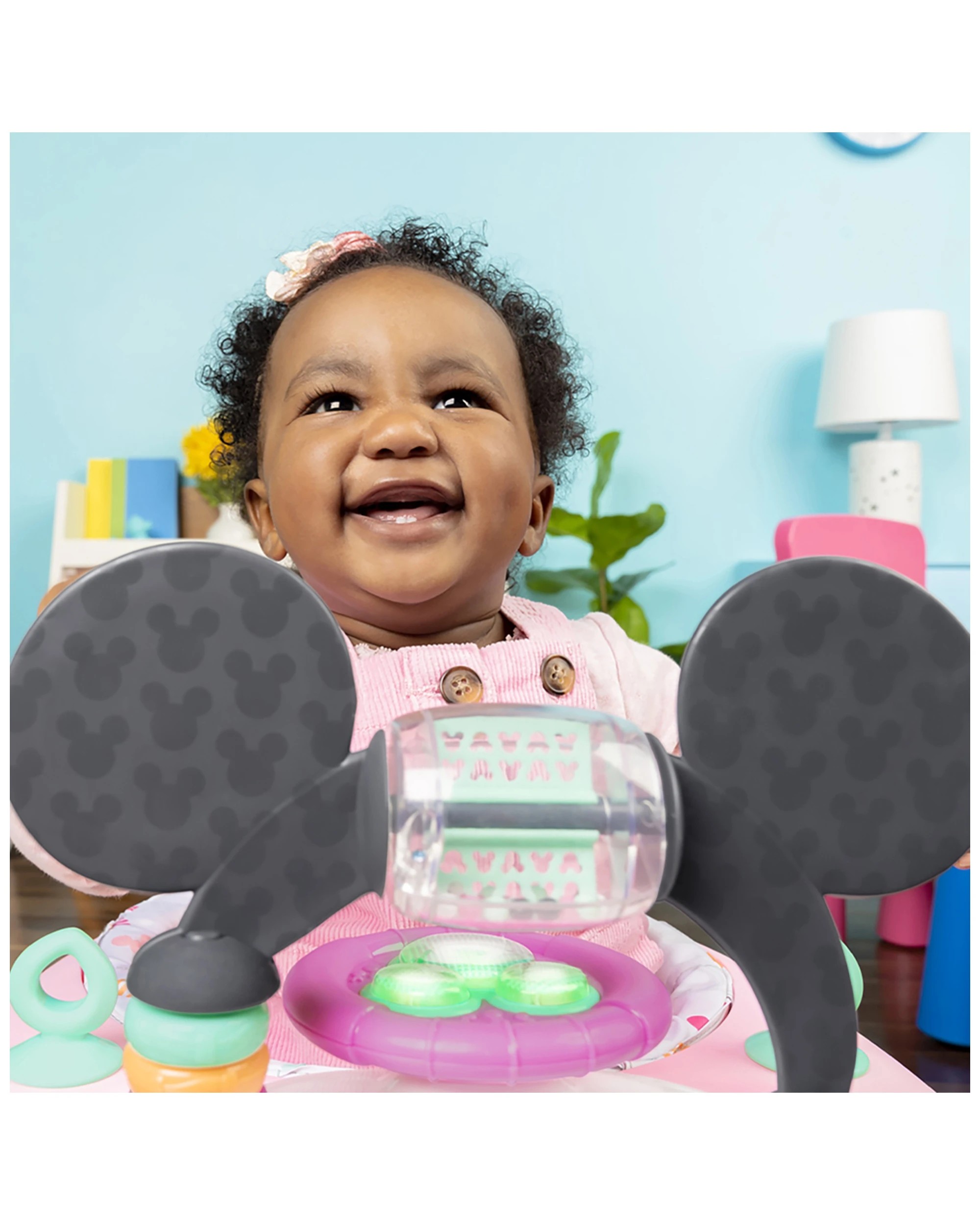 9 Bright Starts Disney Minnie Mouse Foldable Baby Walker With Music & Play Toys 6m+
 - Pink, 9 of 9