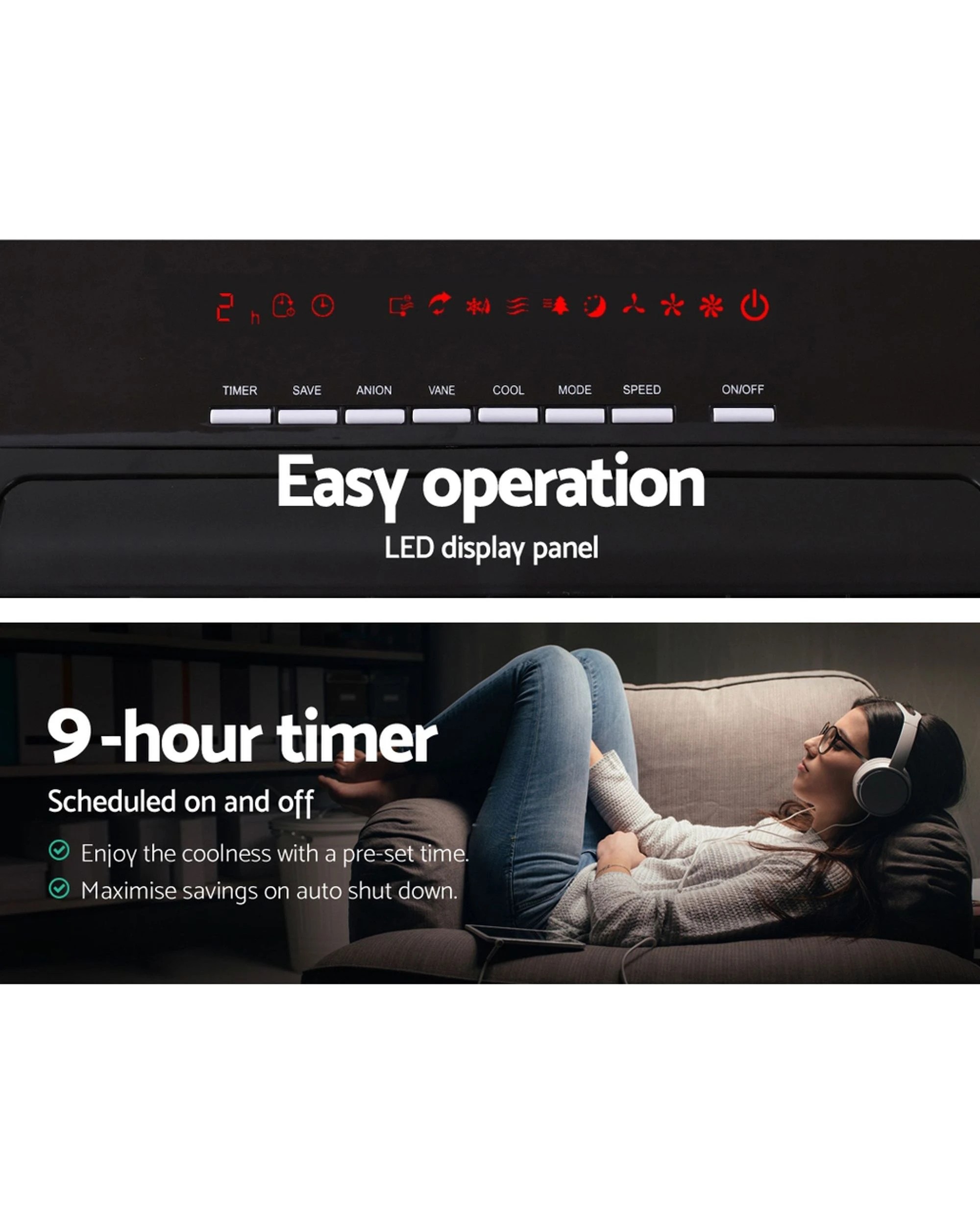 3 Devanti Evaporative Air Cooler Fan Conditioner 8l
 - White, 3 of 3