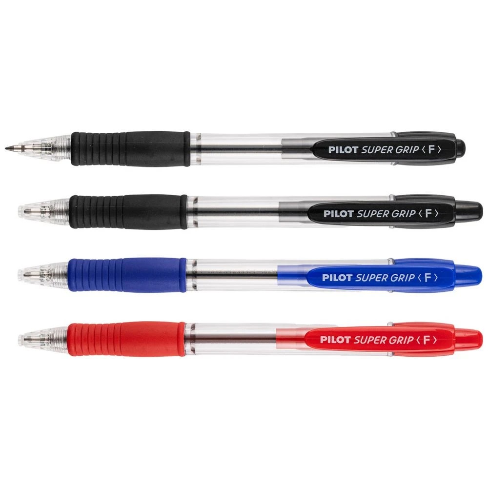 3 PILOT Super Grip Retractable Ballpoint Pen 0.7mm Asst 4Pk, 3 of 8