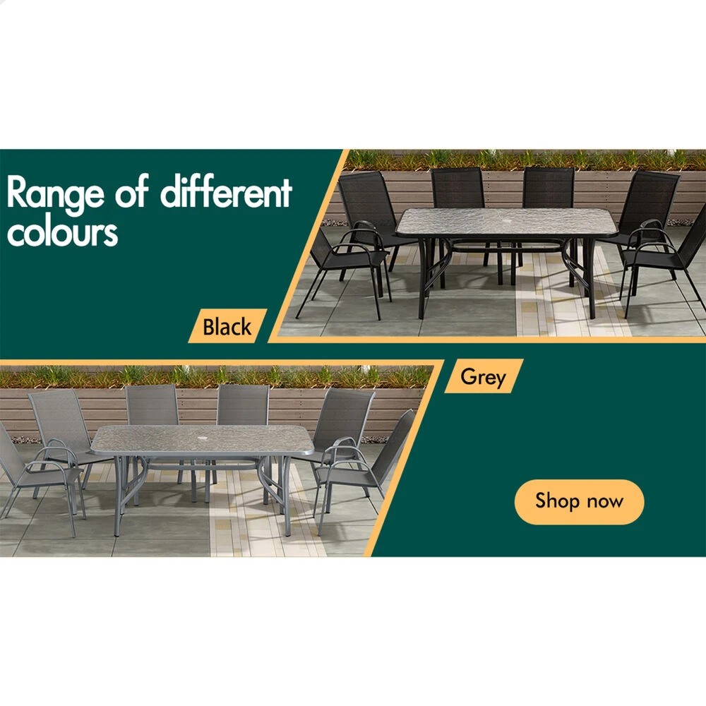 10 Alfordson 7PCS Outdoor Dining Set Patio Table and Chairs Garden Furniture - Grey, 10 of 10