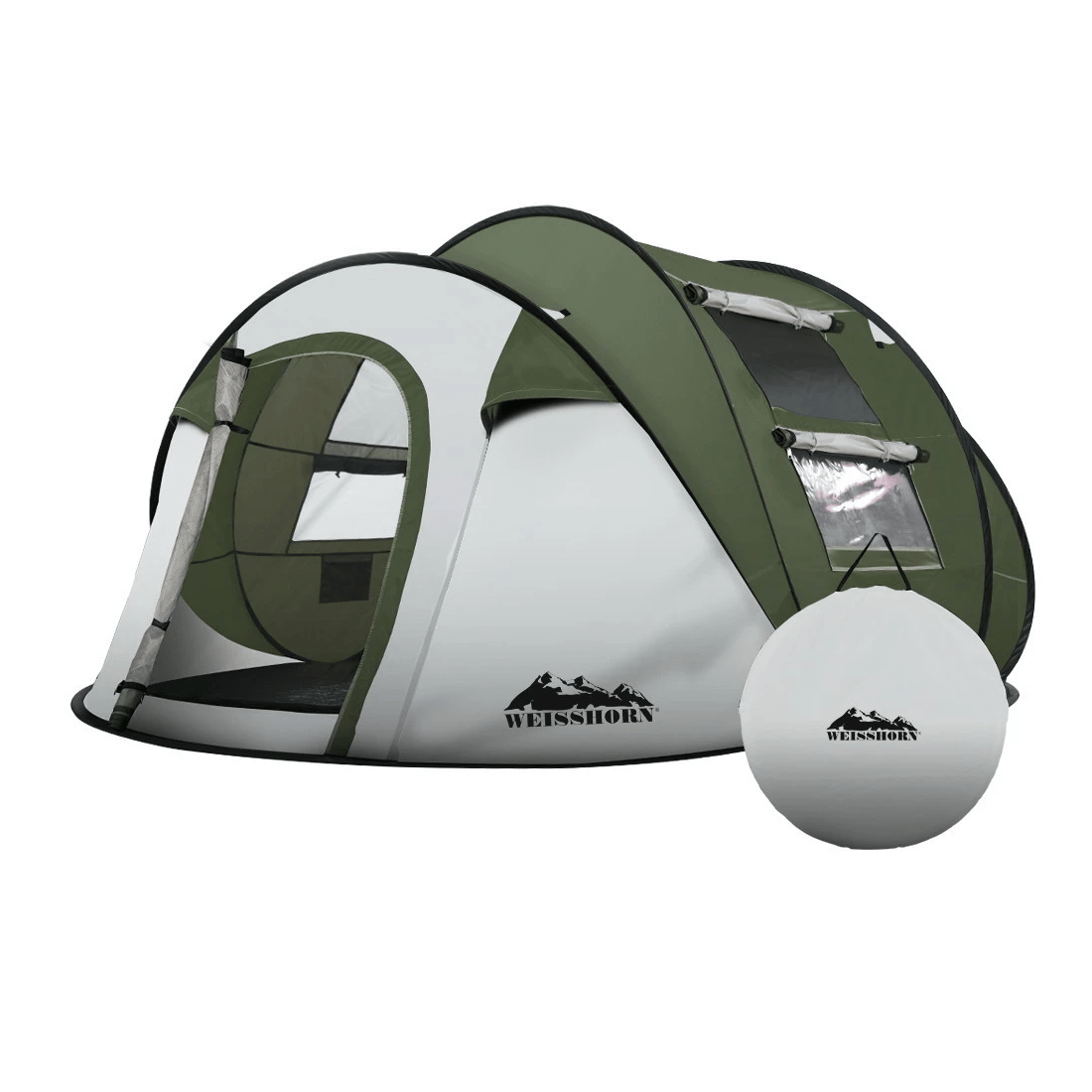 1 Weisshorn Instant Pop up Camping Tent 4-5 Person Outdoor Hiking Tents Dome - Grey, 1 of 2