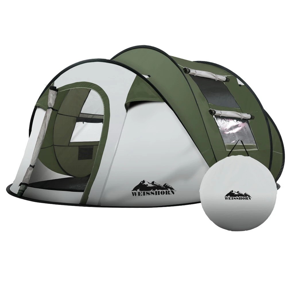 1 Weisshorn Instant Pop up Camping Tent 4-5 Person Outdoor Hiking Tents Dome - Grey, 1 of 6
