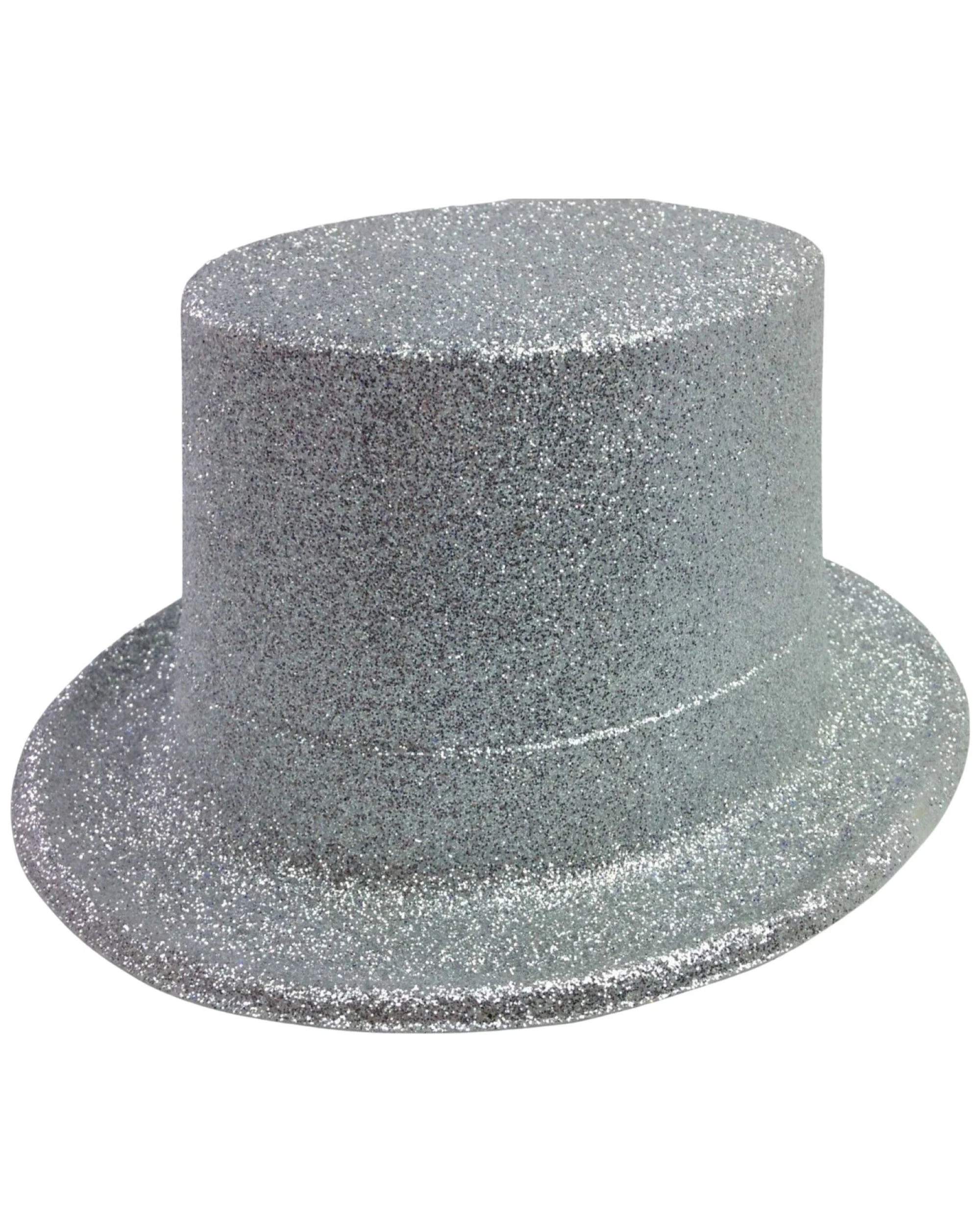 2 BR Costumes Glitter Top Hat Adult Costume Fancy Dress Party Plastic Tall Hat - Silver, 2 of 2