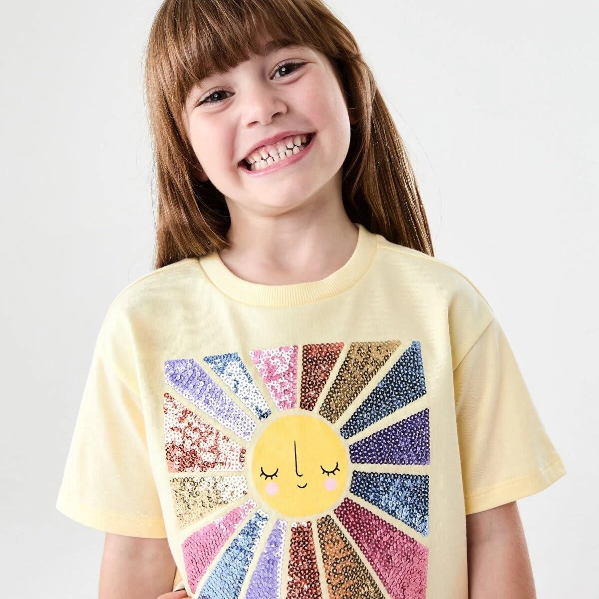 3 Short Sleeve Embellished T-shirt SOL SEQUIN PEAR SORBET, 3 of 6