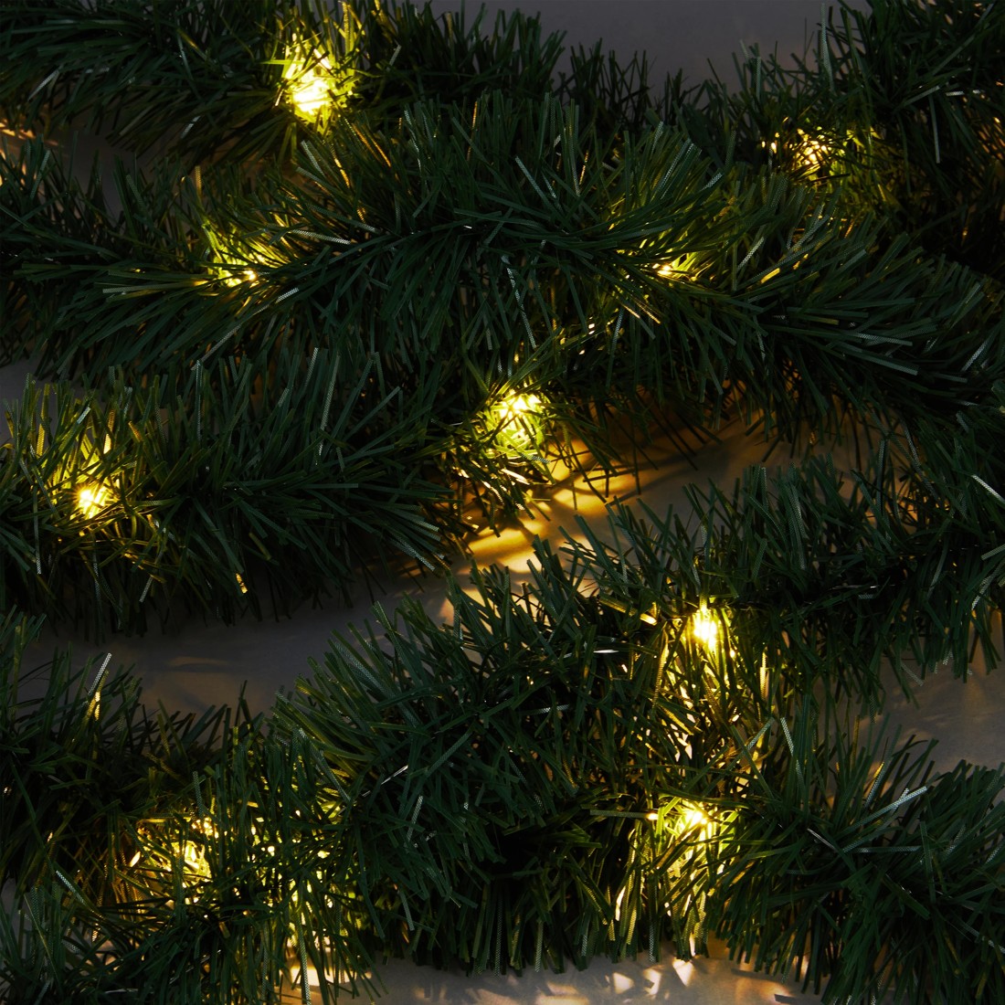 2 5m Light Up Green Christmas Tinsel, 2 of 5