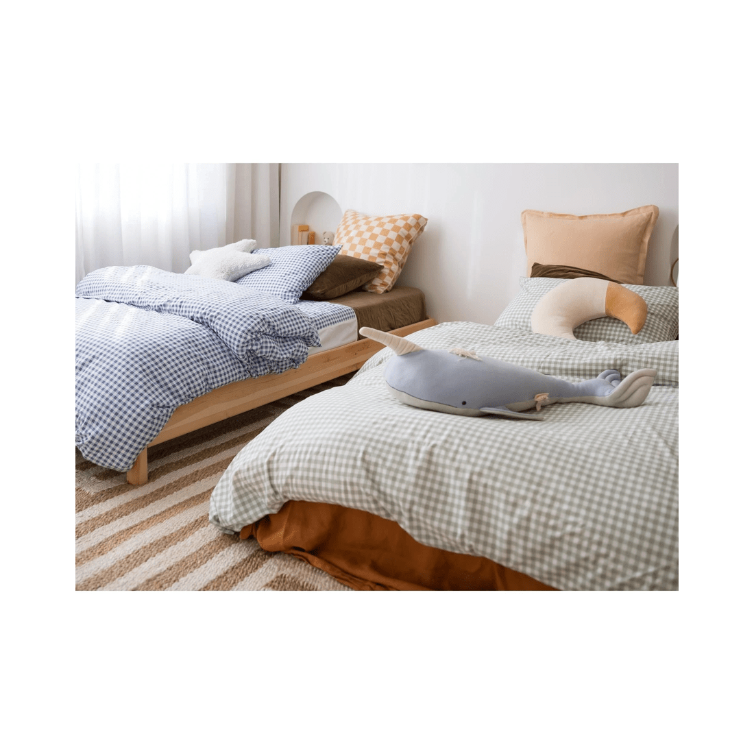 3 The Midnight Gang Sage Gingham Waterproof Doona Cover for Double Bed
 - Double Bed
 - pattern, 3 of 5