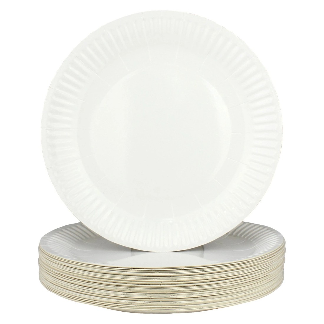 1 Party Maker White Small Round Paper Plates Pack of 50, 1 of 2