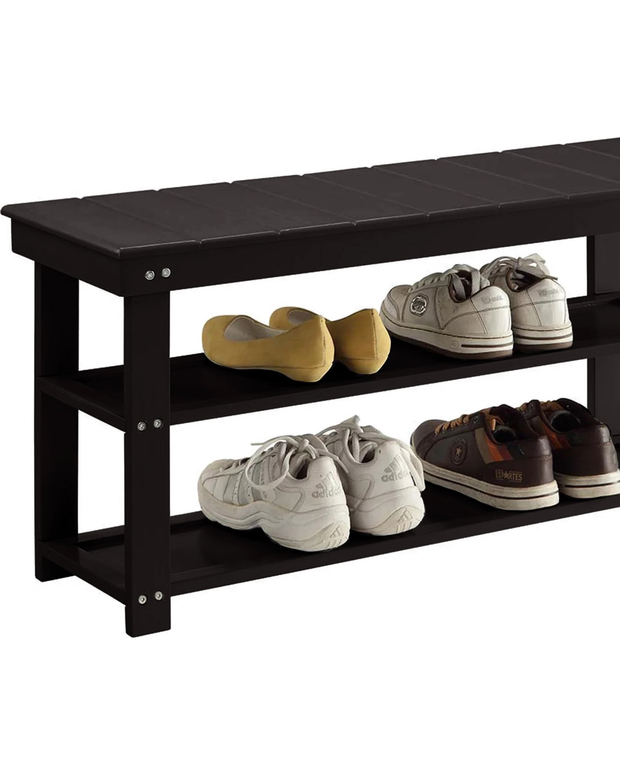 4 Sarantino Maeve Shoe Storage Bench - Black, 4 of 8