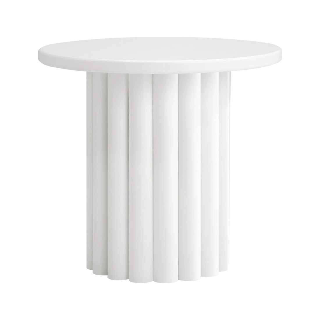 1 Oikiture Coffee Table Side End Tables Sofa Desk Bedside Nightstand Round
 - White, 1 of 10